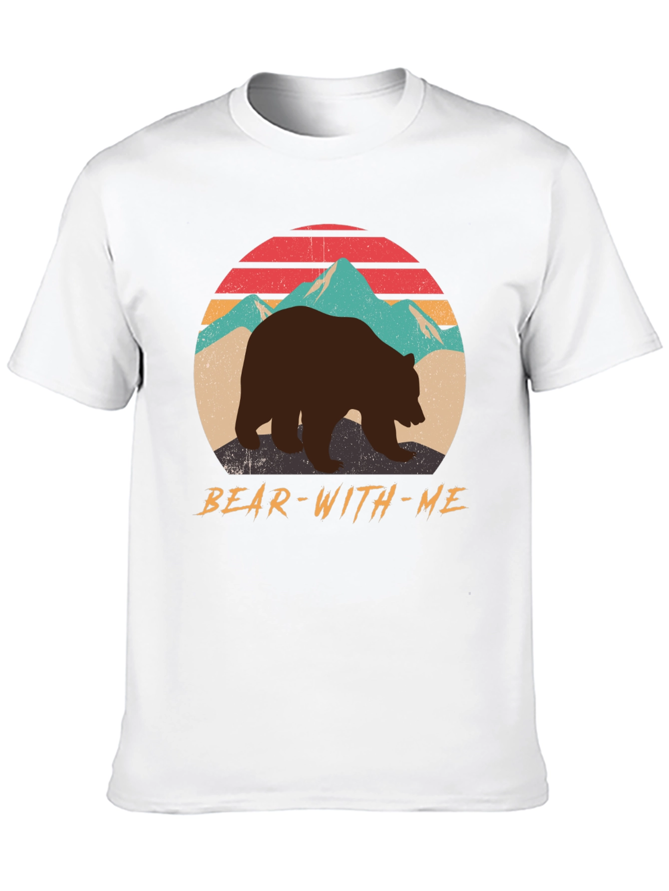 Bear With Me Graphic Tee - Retro Mountain Design