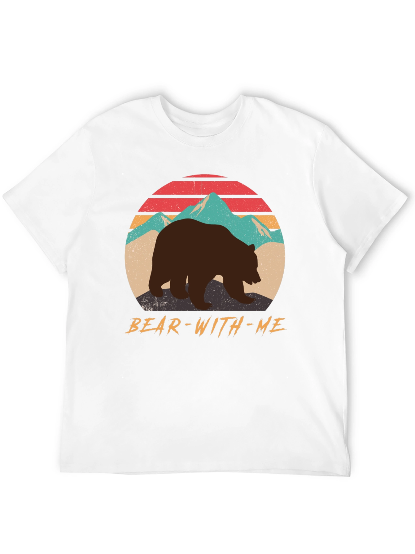 Bear With Me Graphic Tee - Retro Mountain Design