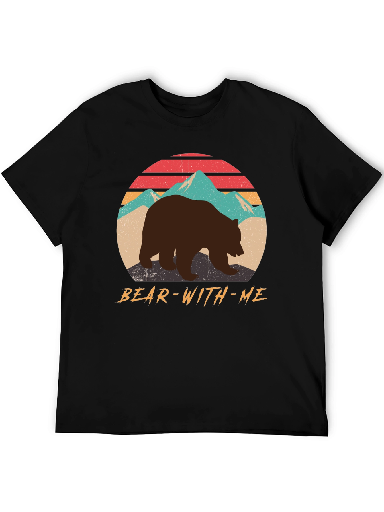 Bear With Me Graphic Tee - Retro Mountain Design