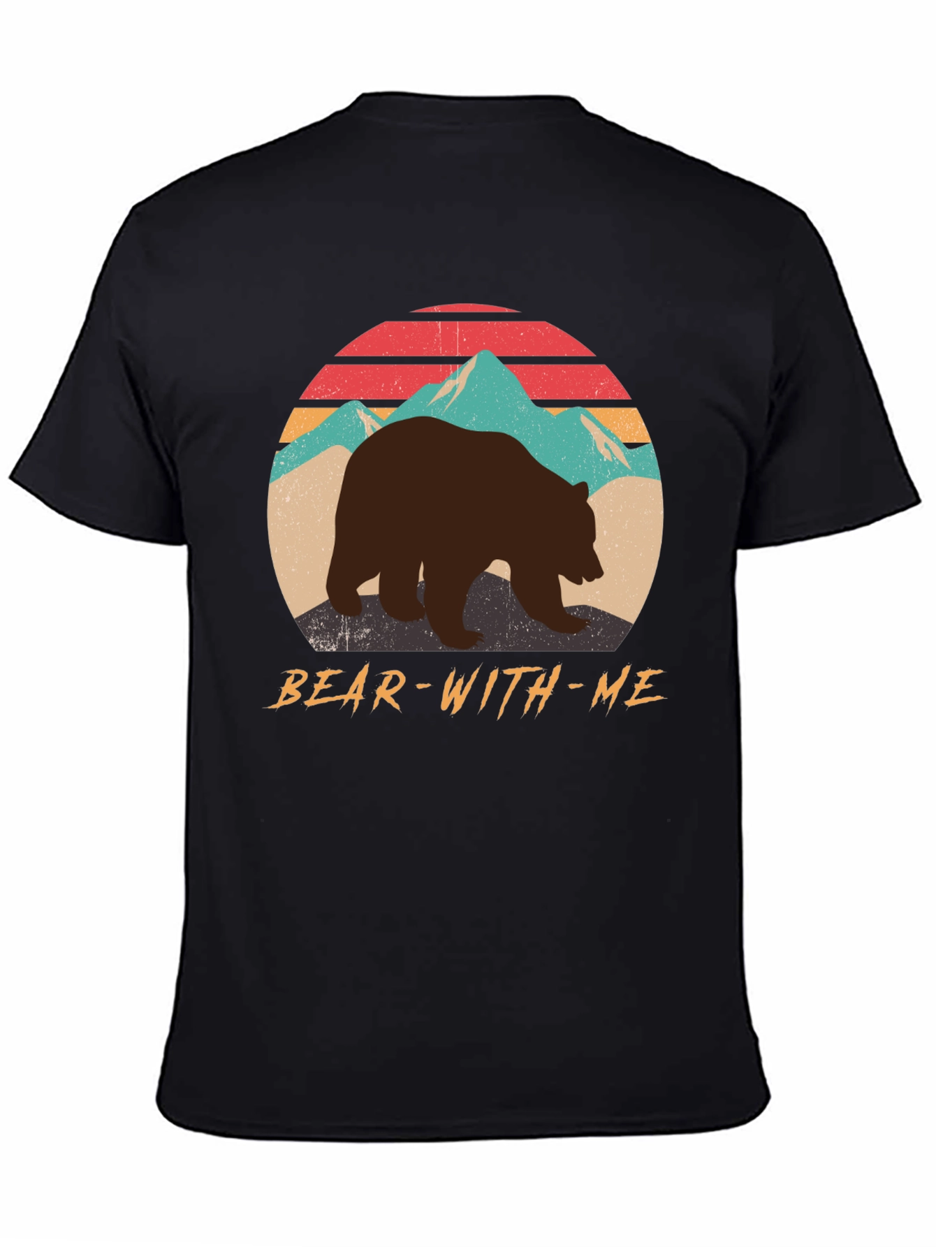 Bear With Me Graphic Tee - Retro Mountain Design
