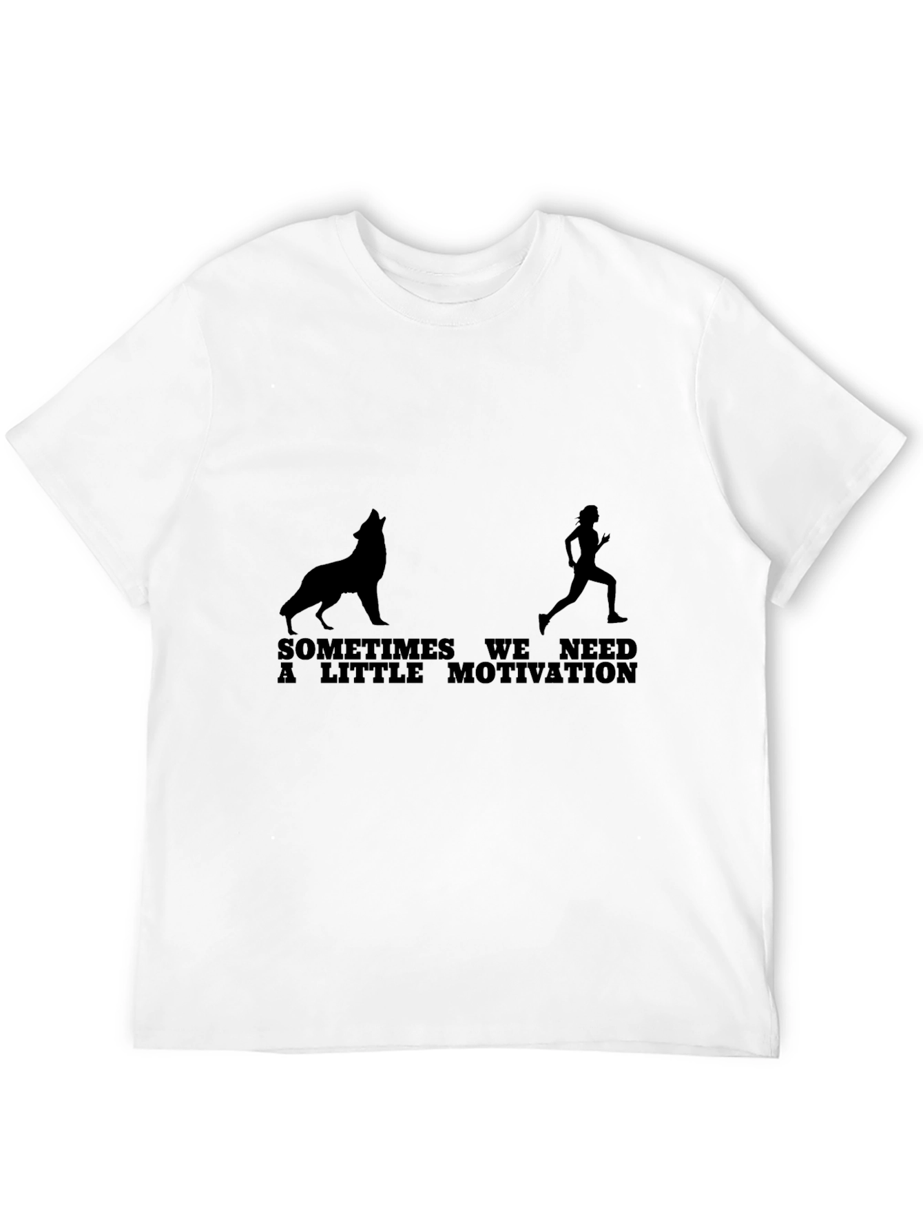 Motivational Wolf Runner Black T-Shirt