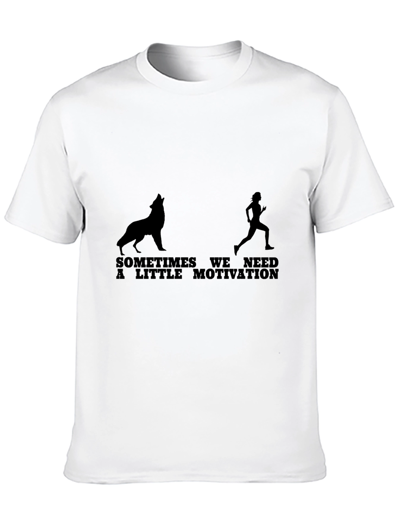 Motivational Wolf Runner Black T-Shirt