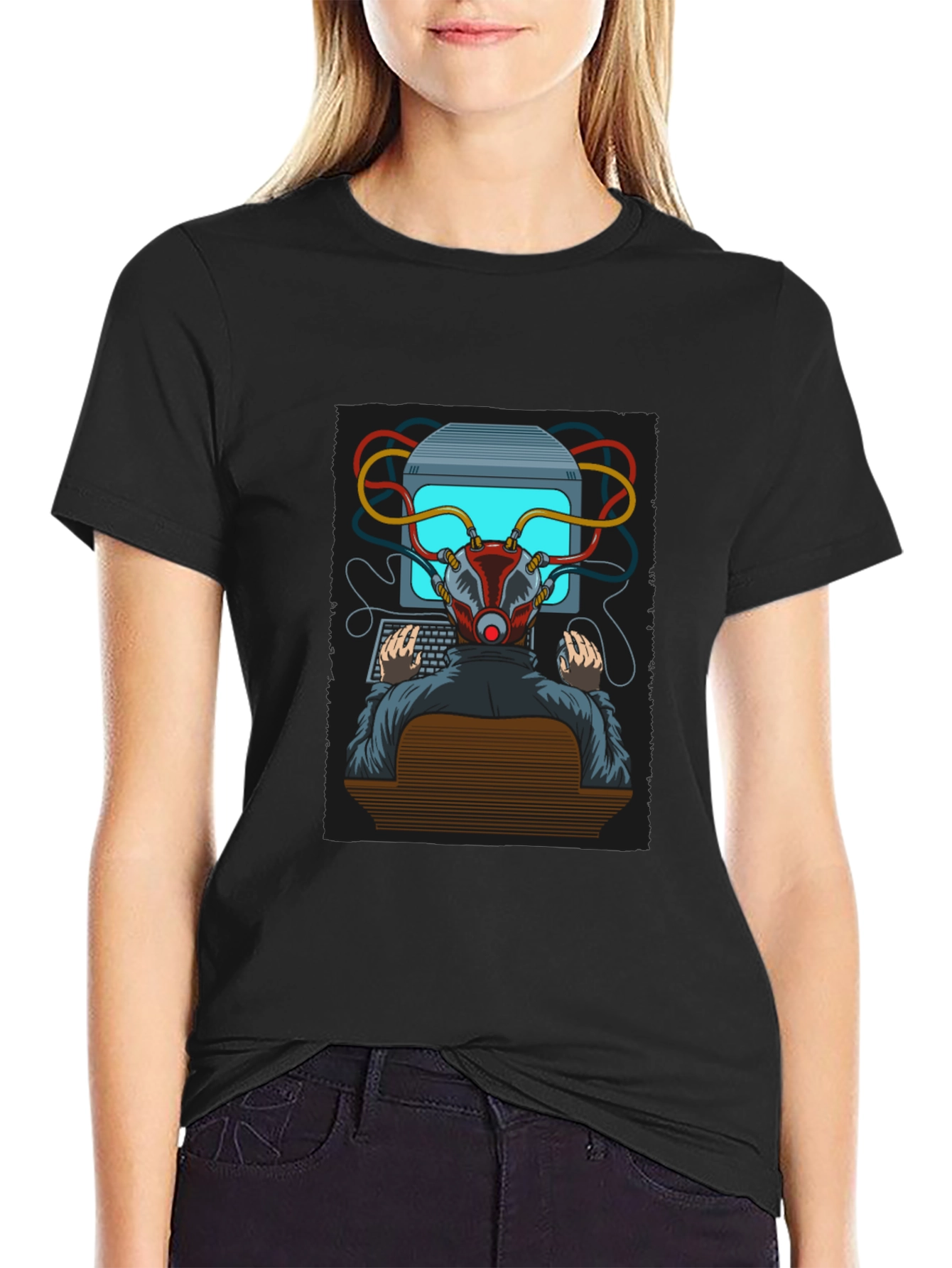 Hacker Graphic T-Shirt - Cyberpunk Style Tee