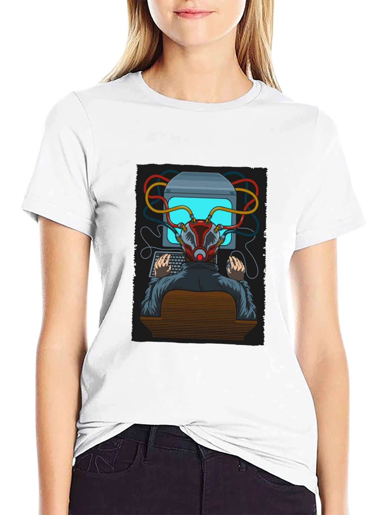 Hacker Graphic T-Shirt - Cyberpunk Style Tee