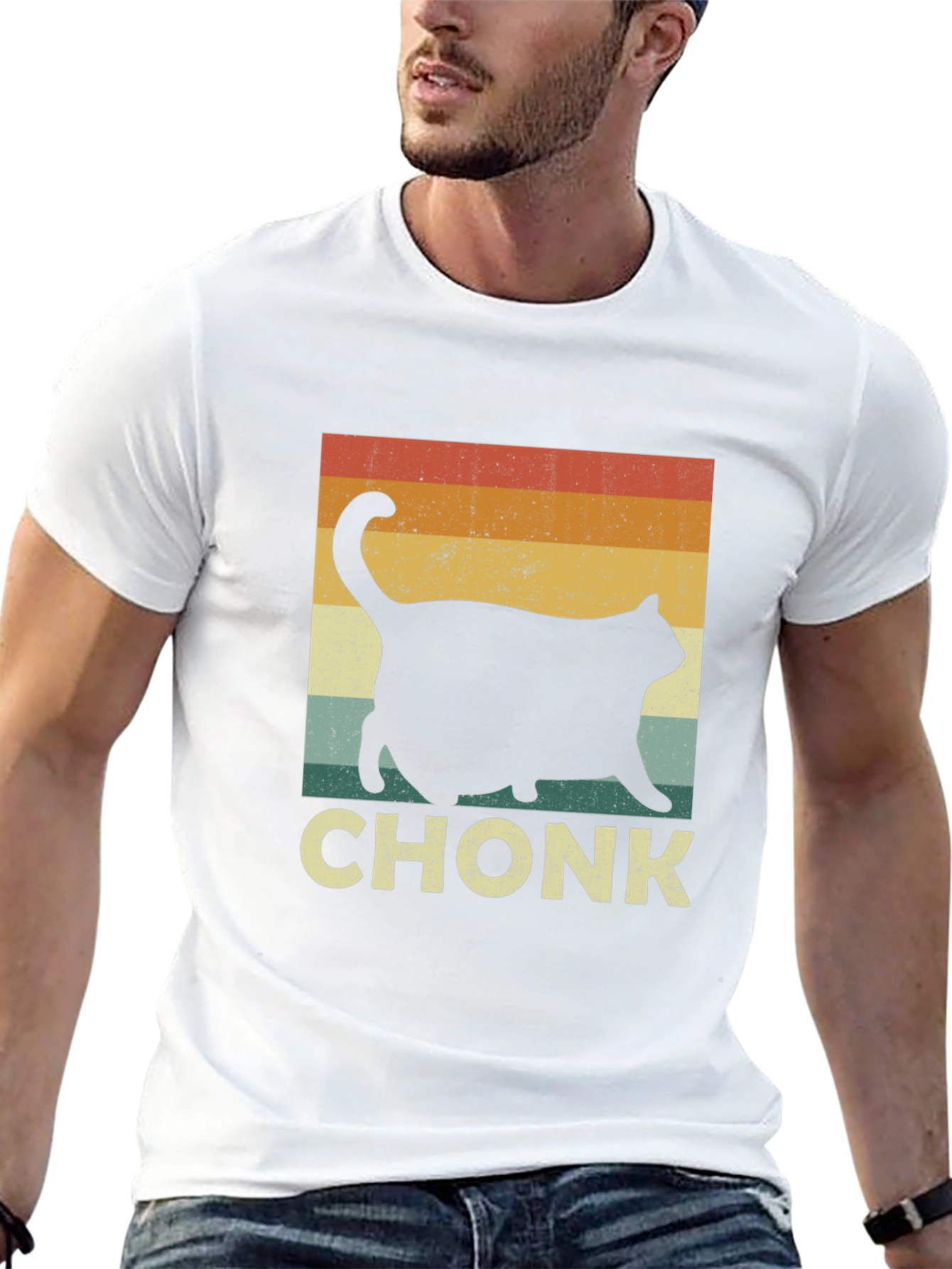 Chonk Cat Retro T-Shirt - Unisex Novelty Tee