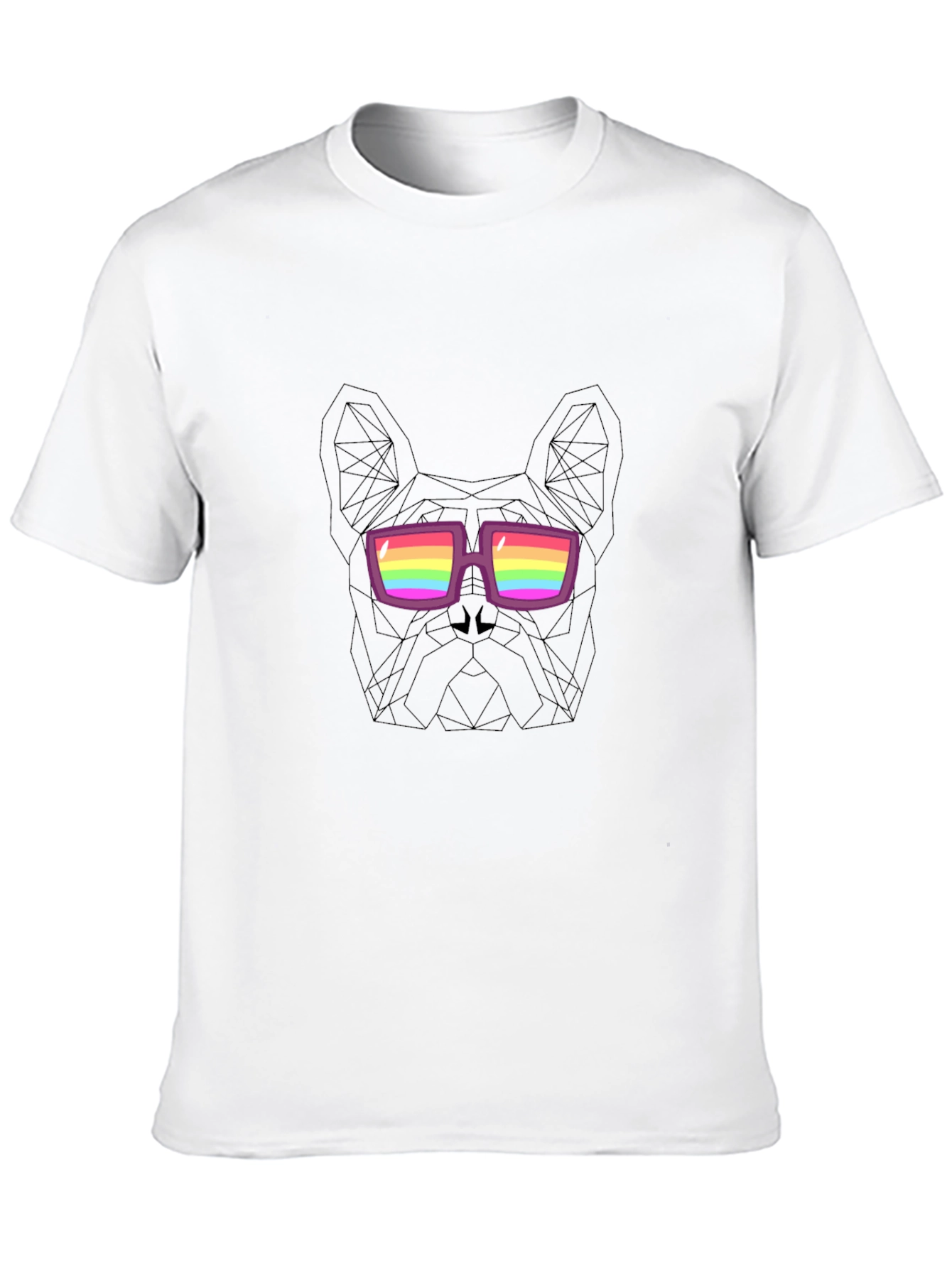 Cool Dog Tee - Geometric Rainbow Glasses