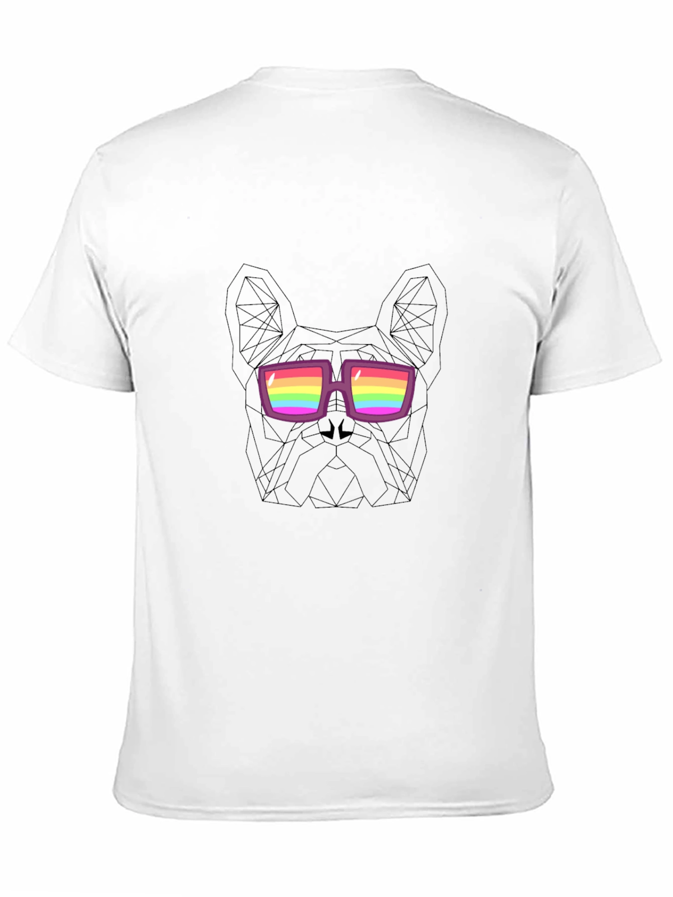 Cool Dog Tee - Geometric Rainbow Glasses