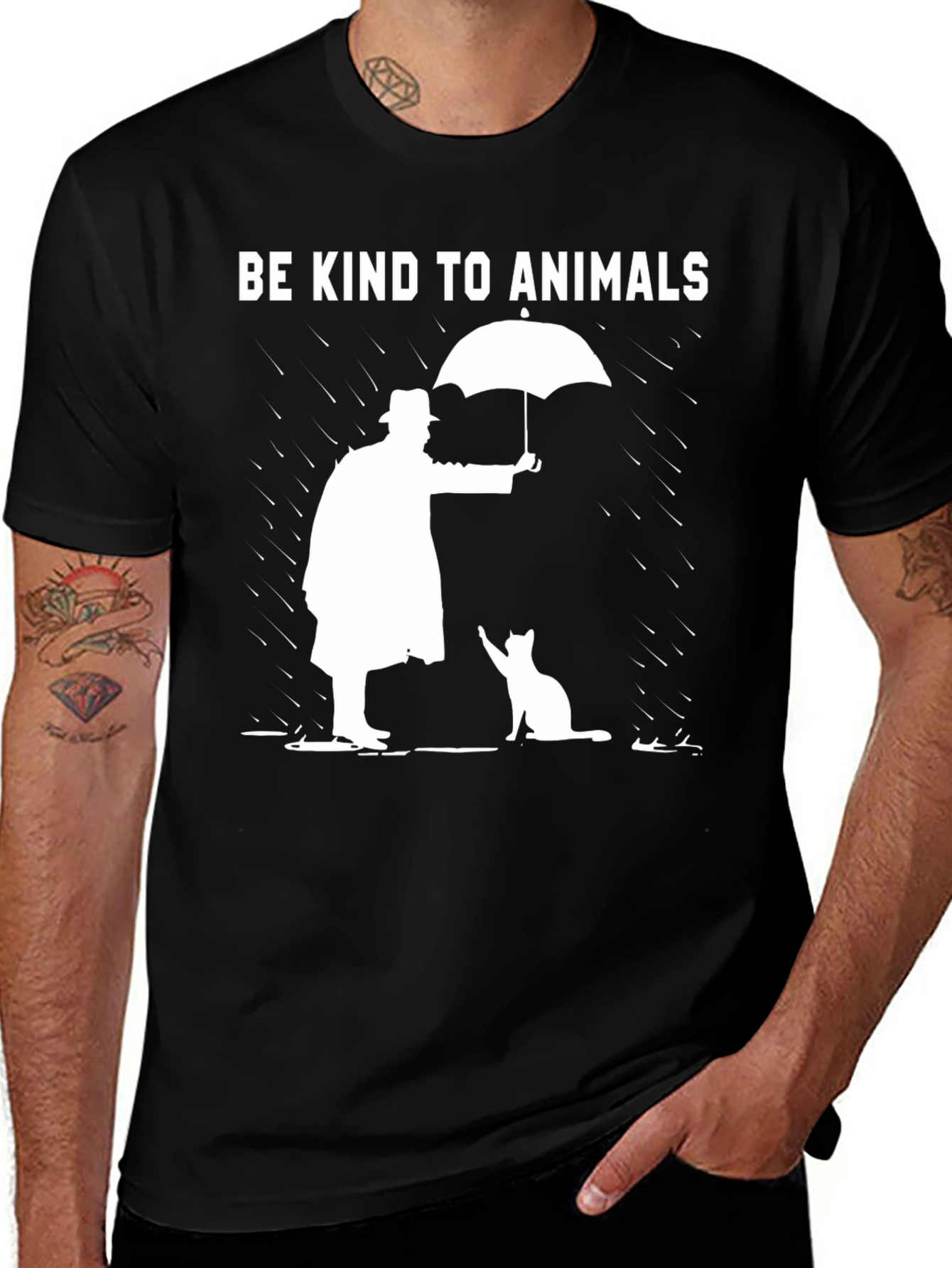 Be Kind to Animals Graphic Tee - Black T-Shirt