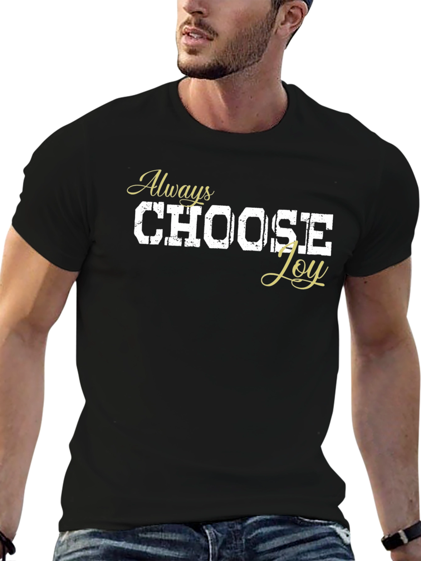 Always Choose Joy Black Graphic T-Shirt