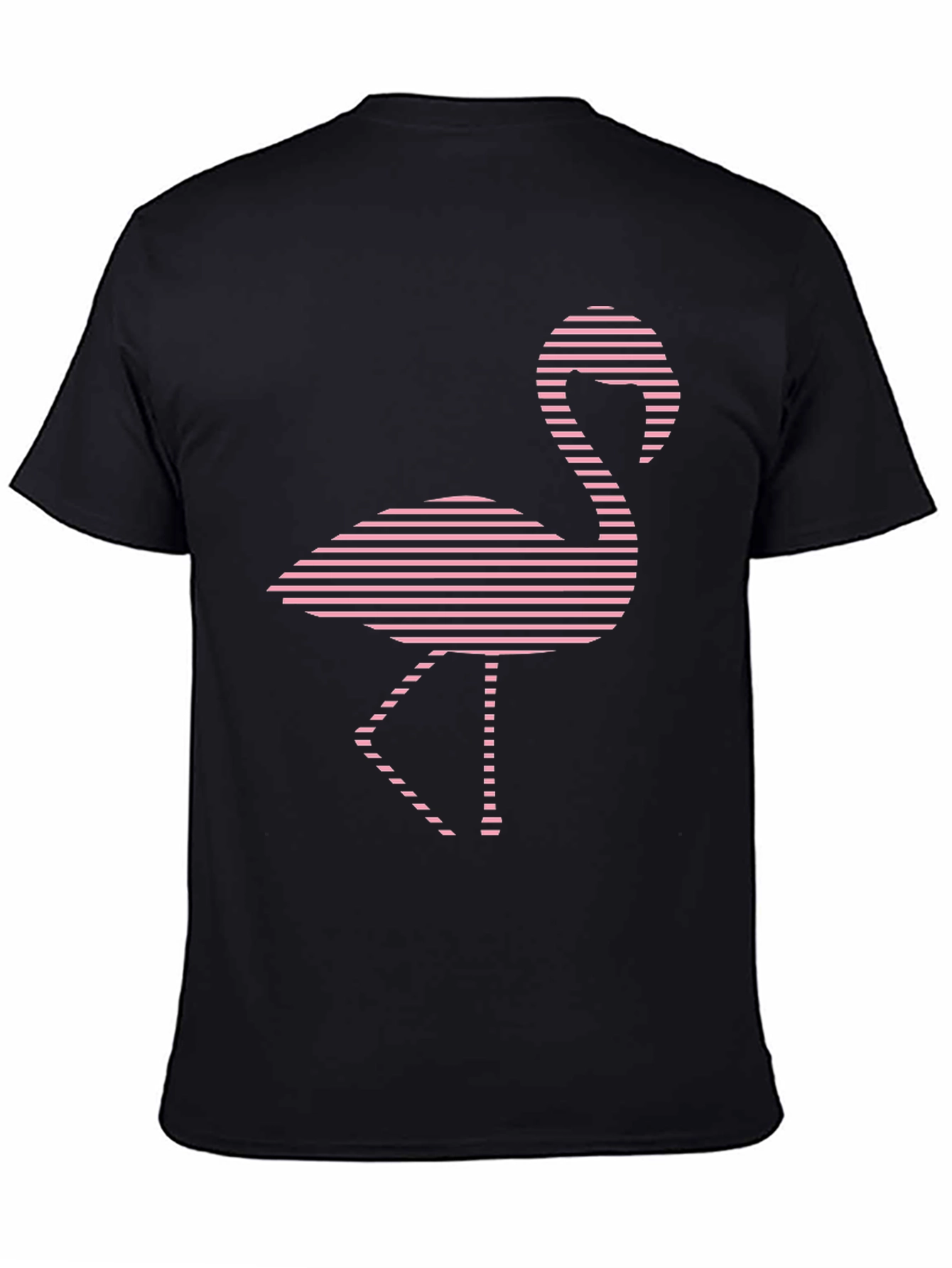 Flamingo Graphic Tee - Black Cotton T-Shirt