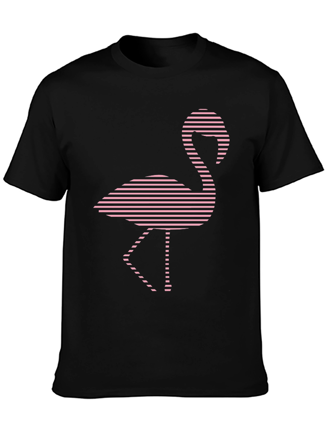 Flamingo Graphic Tee - Black Cotton T-Shirt