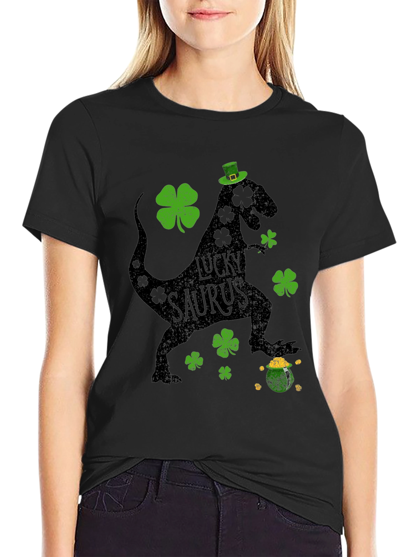 Lucky Saurus St. Patricks Day Graphic Tee