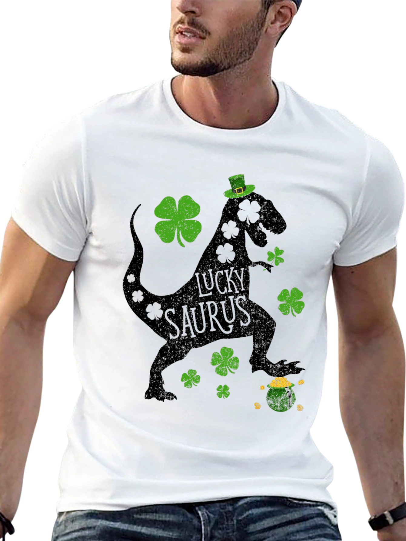 Lucky Saurus St. Patricks Day Graphic Tee