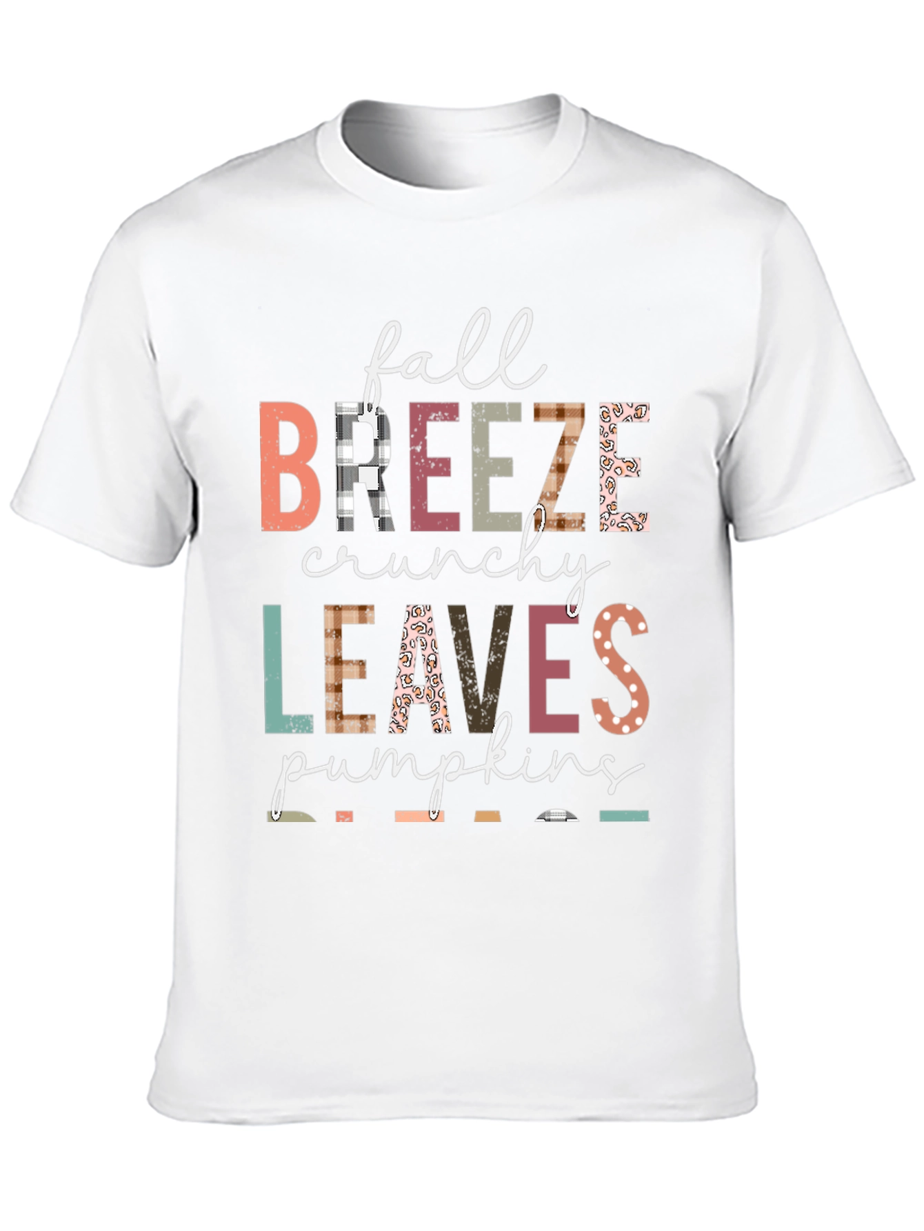 Fall Breeze Crunchy Leaves Pumpkins Graphic Tee