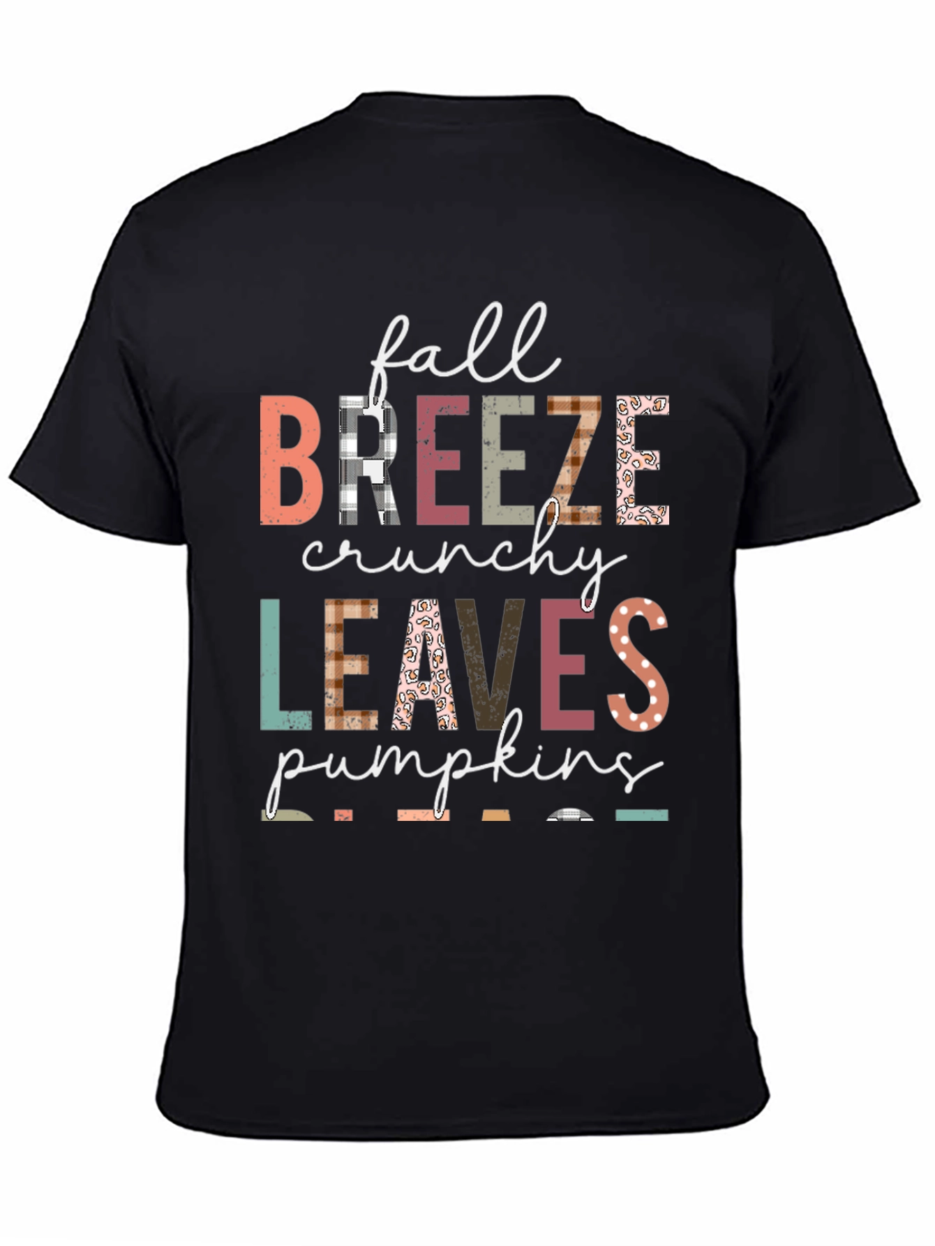Fall Breeze Crunchy Leaves Pumpkins Graphic Tee