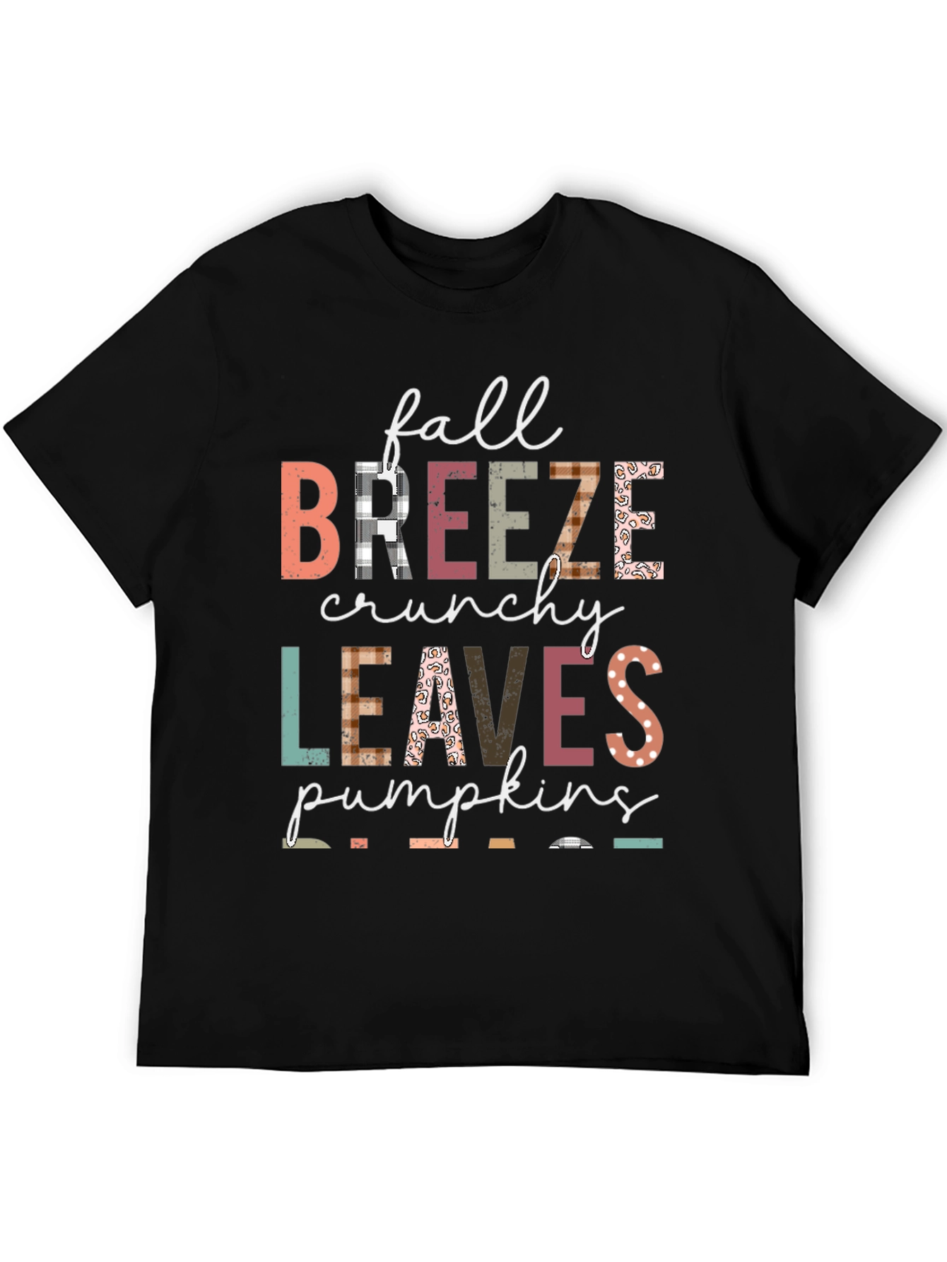 Fall Breeze Crunchy Leaves Pumpkins Graphic Tee