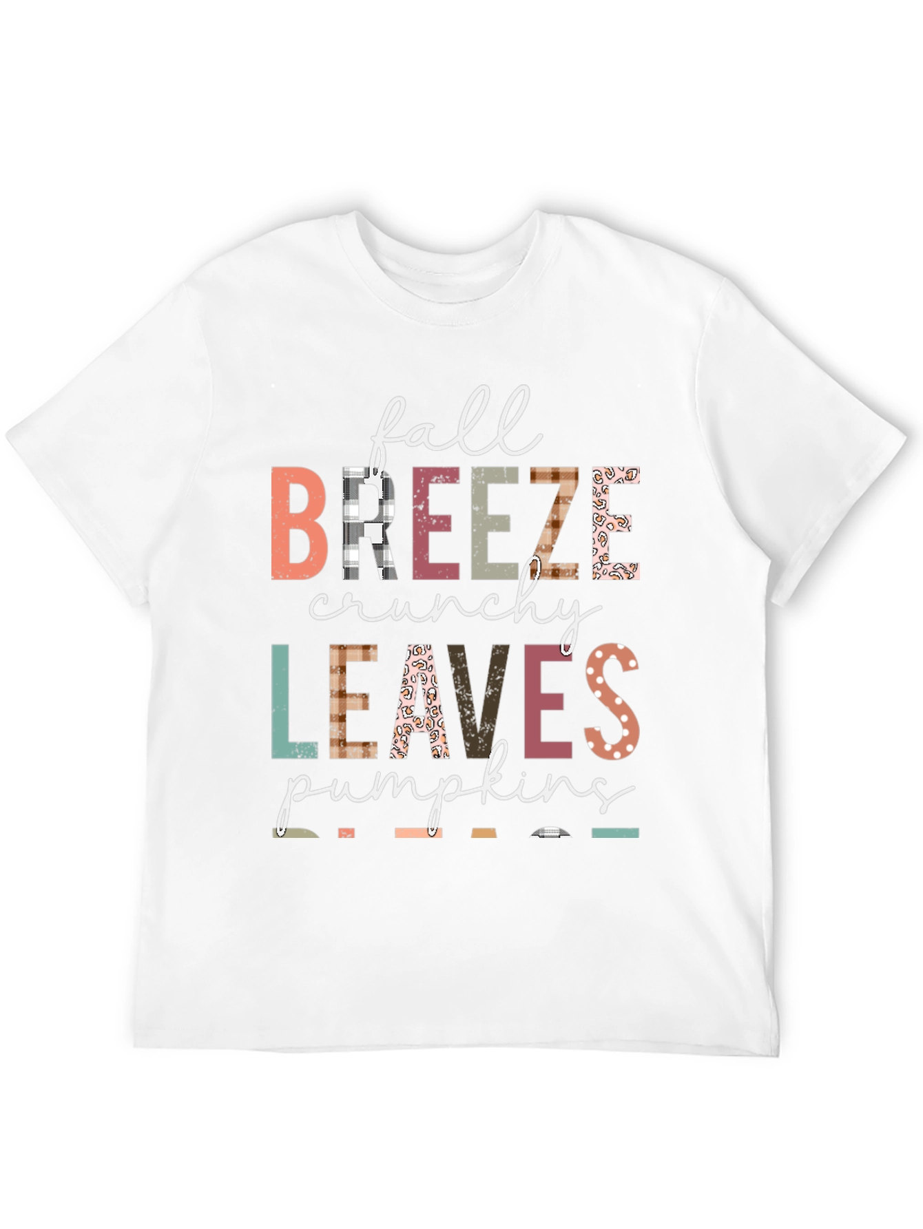 Fall Breeze Crunchy Leaves Pumpkins Graphic Tee