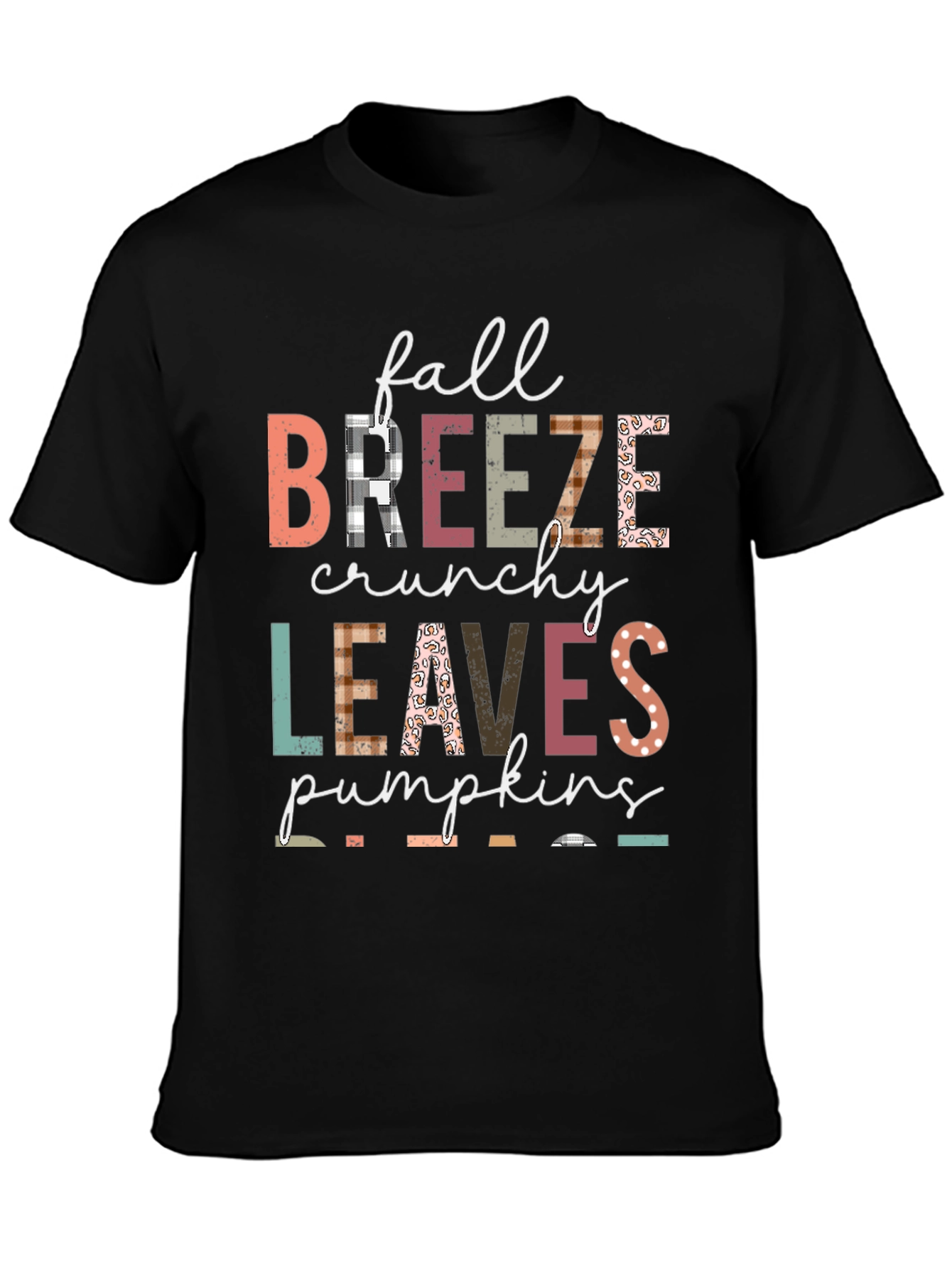 Fall Breeze Crunchy Leaves Pumpkins Graphic Tee