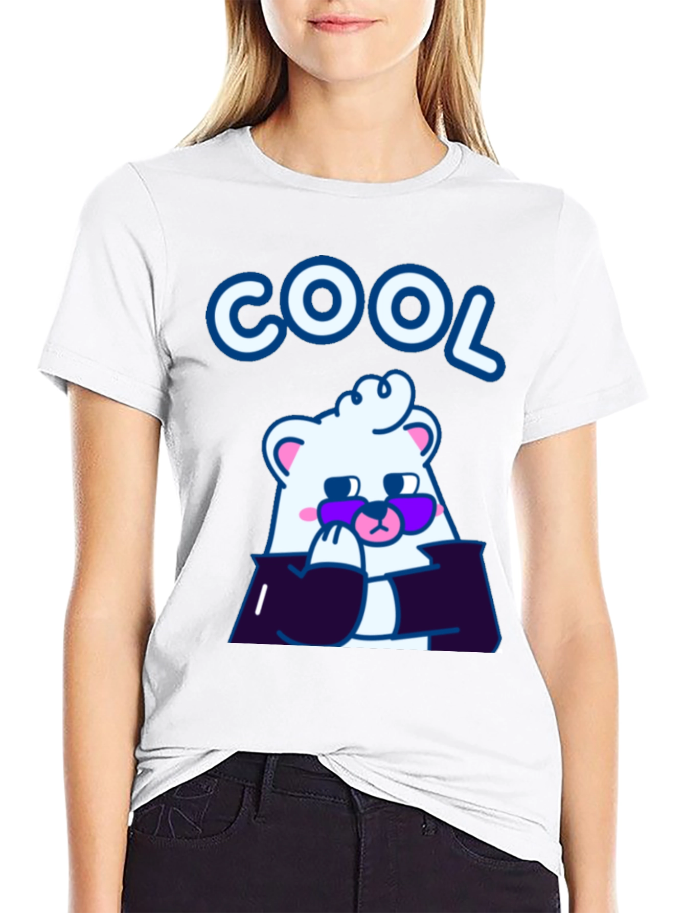 Cool Bear Graphic Tee - Stylish Black Cotton T-Shirt