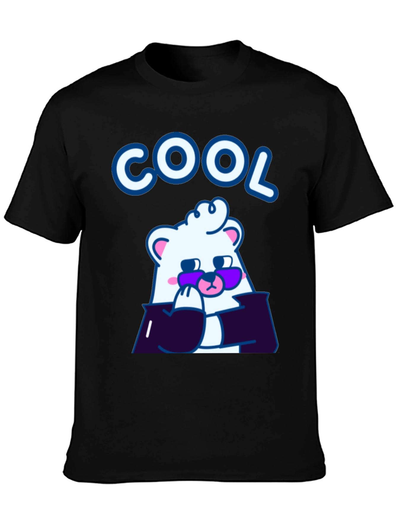 Cool Bear Graphic Tee - Stylish Black Cotton T-Shirt