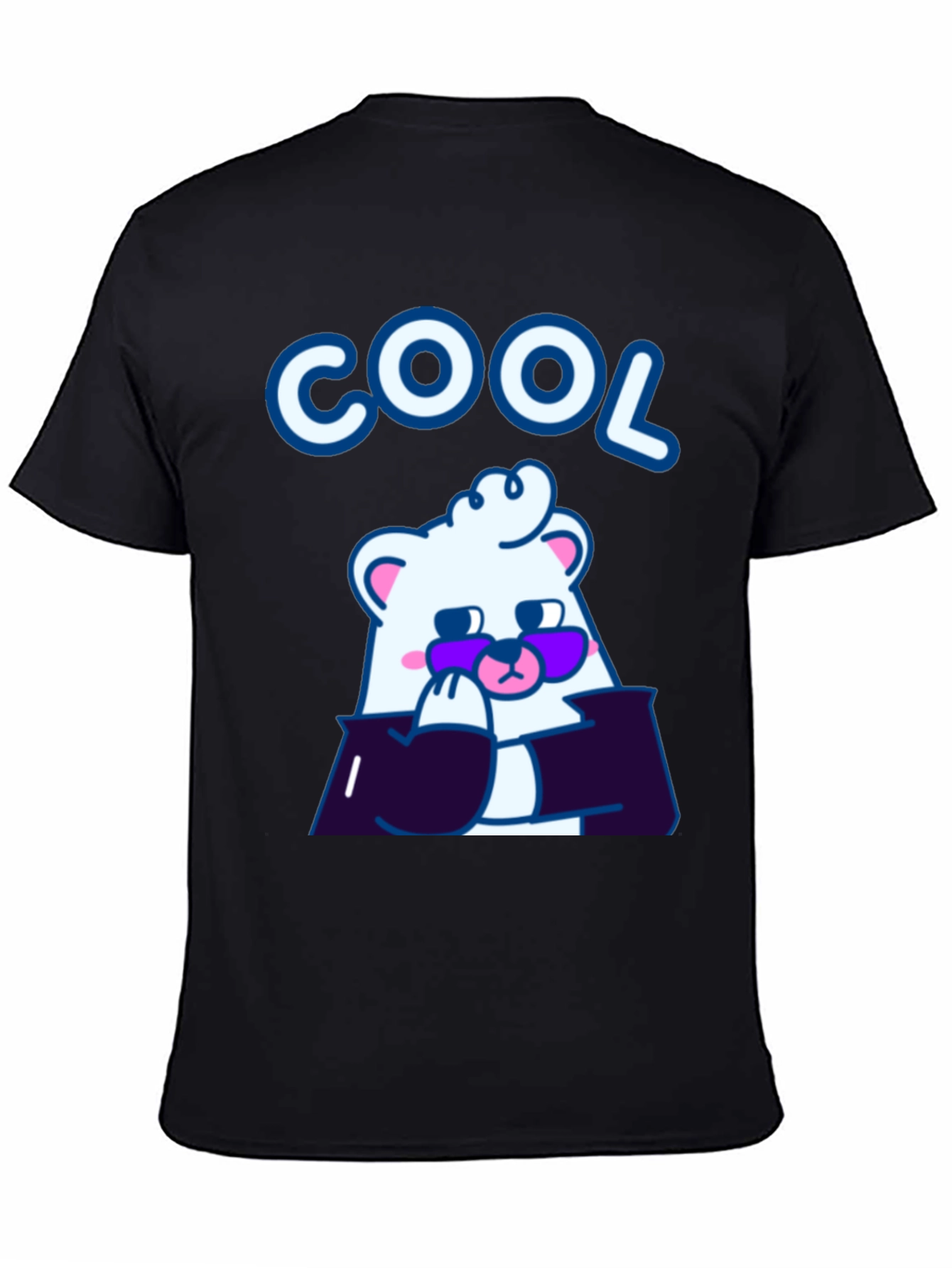 Cool Bear Graphic Tee - Stylish Black Cotton T-Shirt