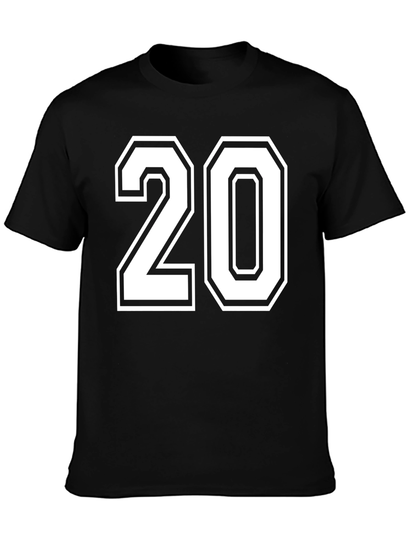 Varsity Number 20 Black T-Shirt