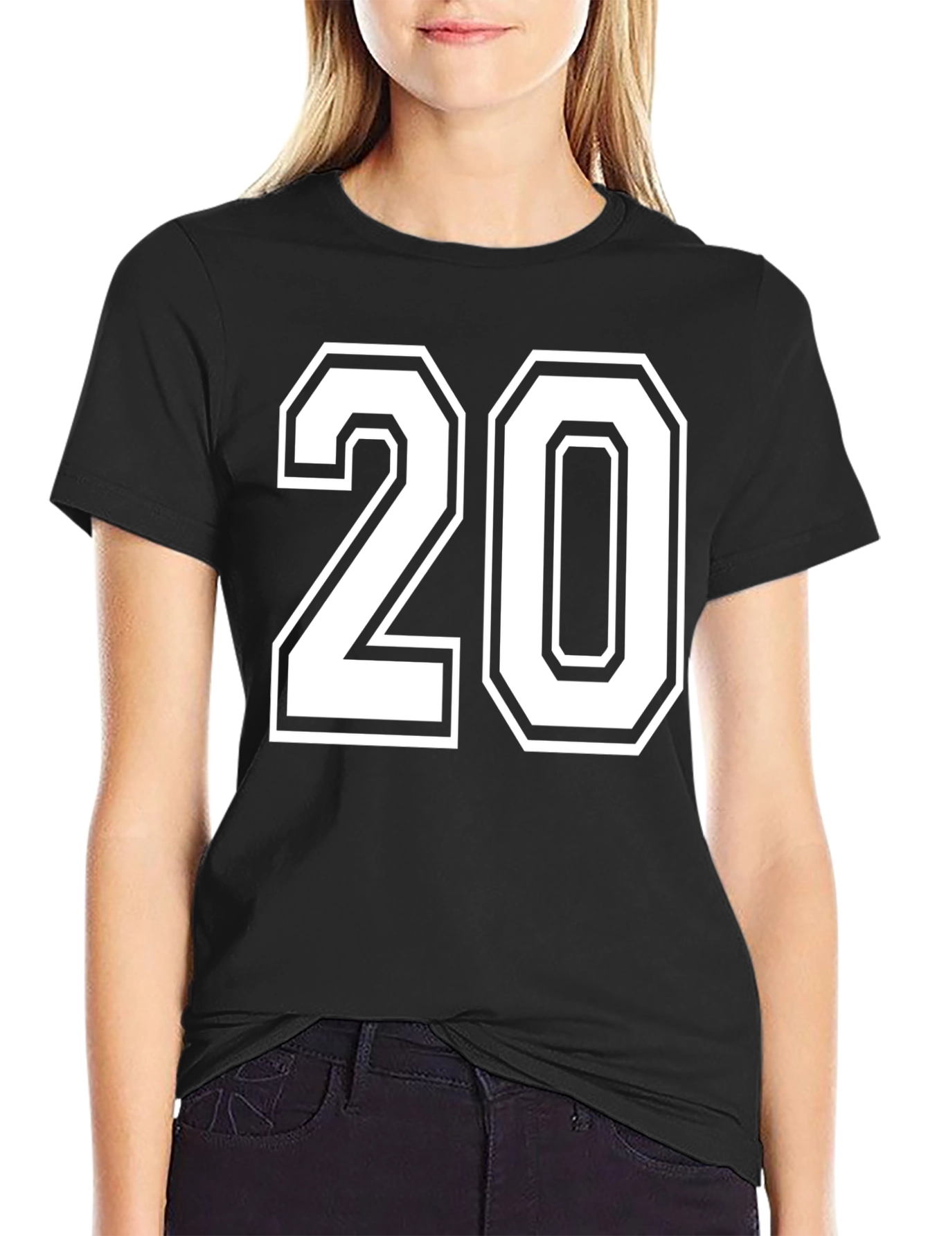 Varsity Number 20 Black T-Shirt
