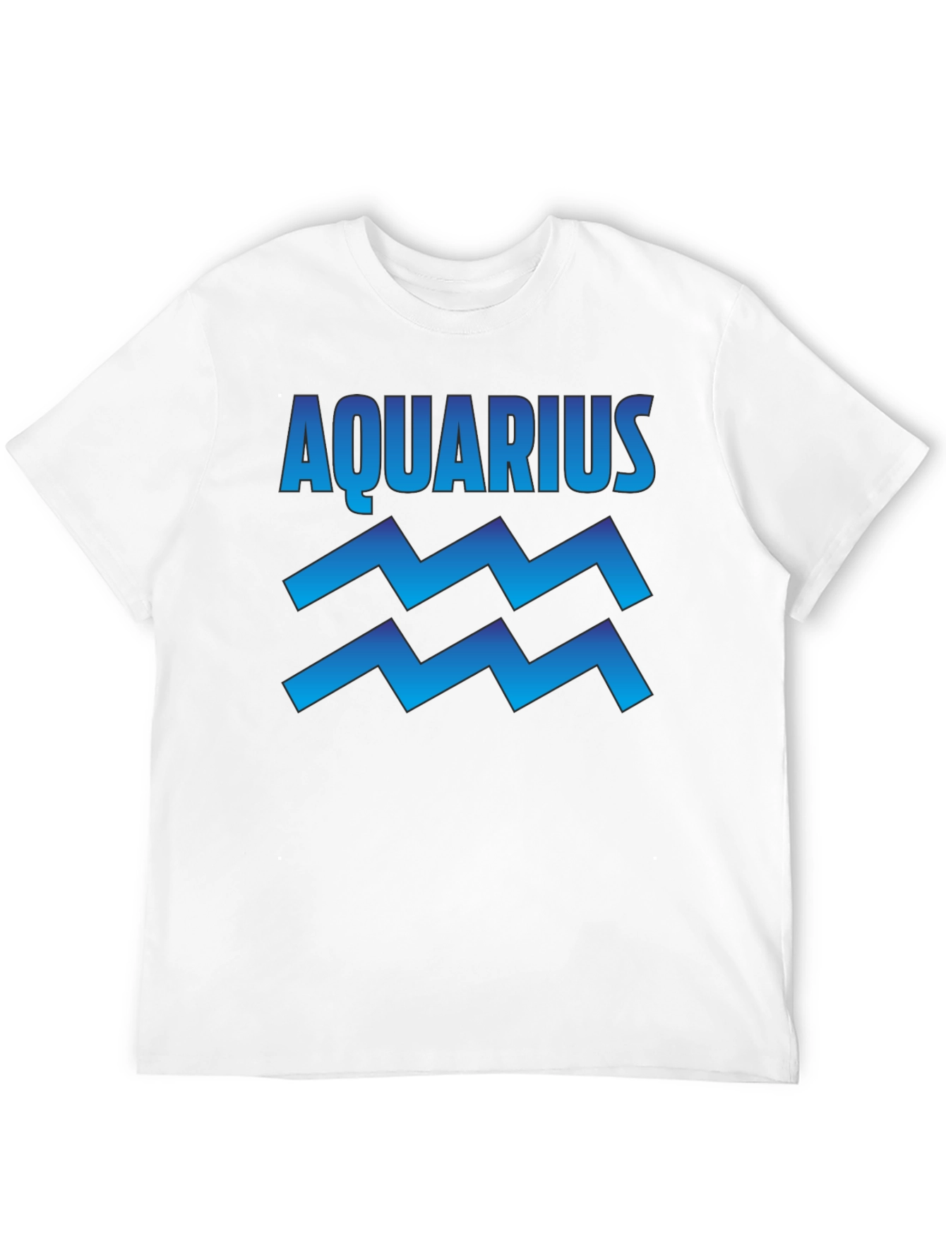 Aquarius Zodiac Sign Graphic T-Shirt - Black