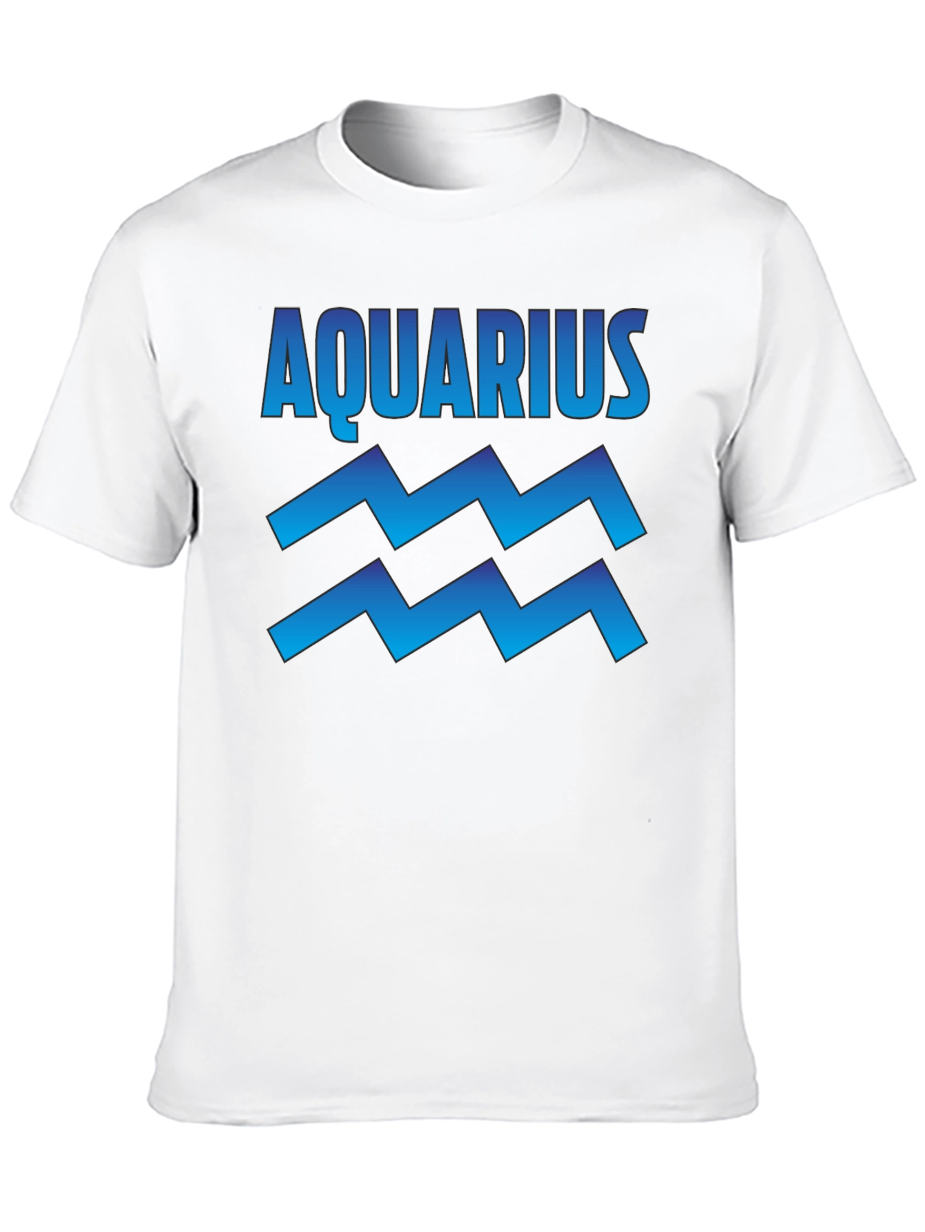 Aquarius Zodiac Sign Graphic T-Shirt - Black