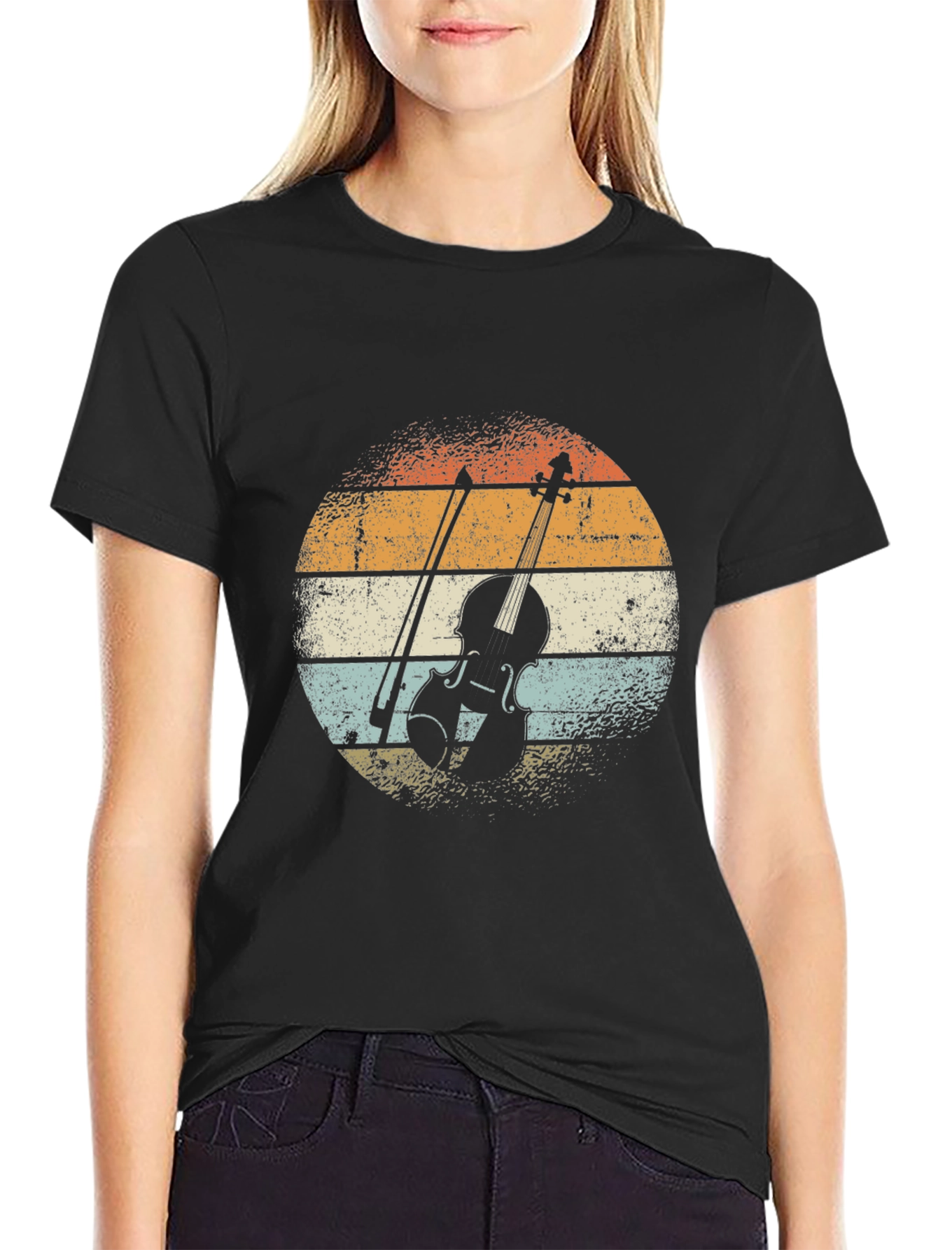 Retro Violin T-Shirt - Musician Apparel