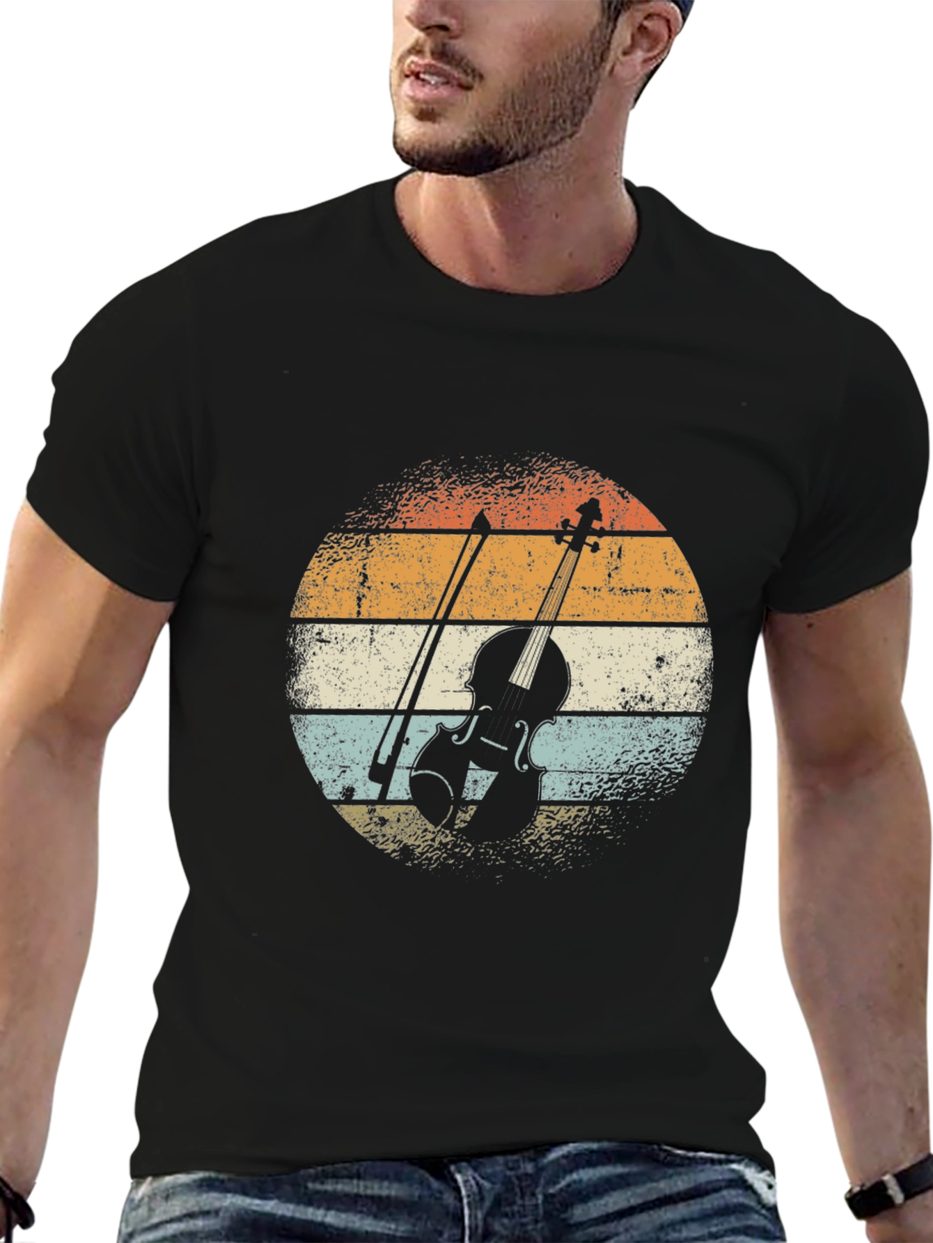 Retro Violin T-Shirt - Musician Apparel