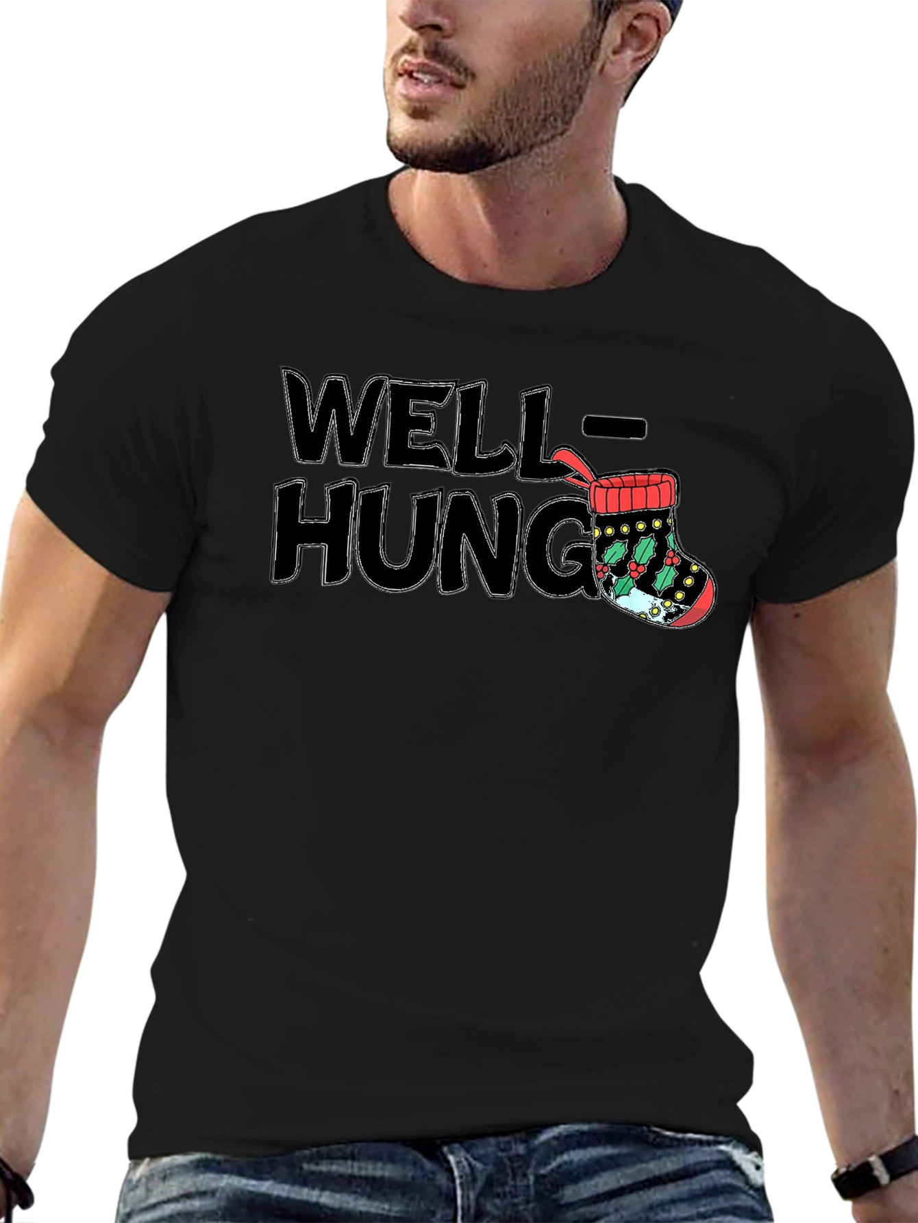 Well-Hung Christmas Stocking T-Shirt