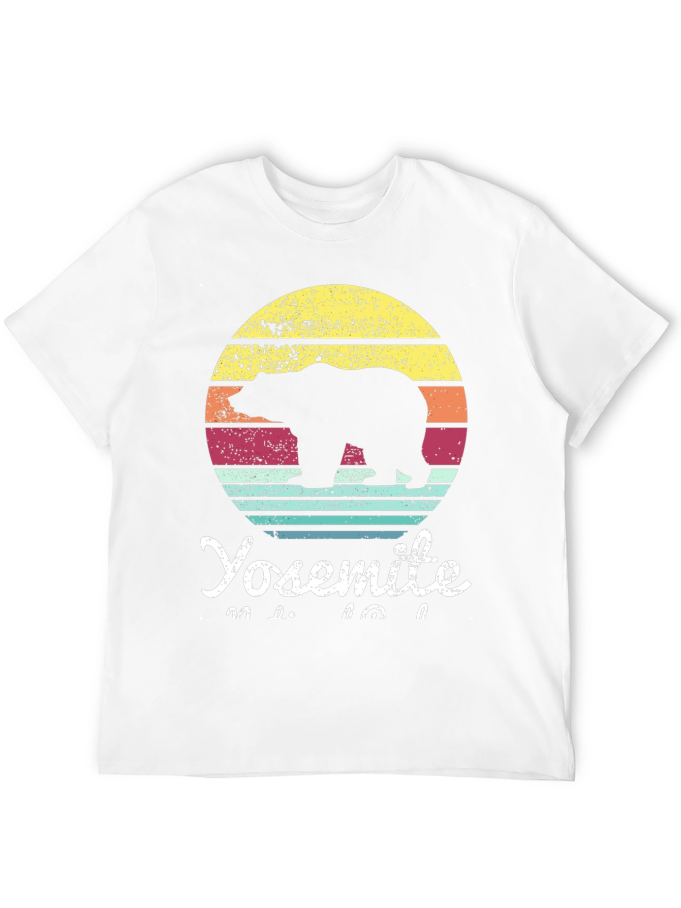 Yosemite Bear Sunset Graphic Tee - Retro Style