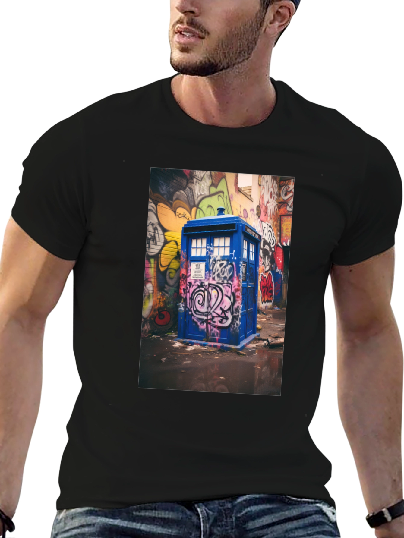 Dr. Who Graffiti T-Shirt - Black