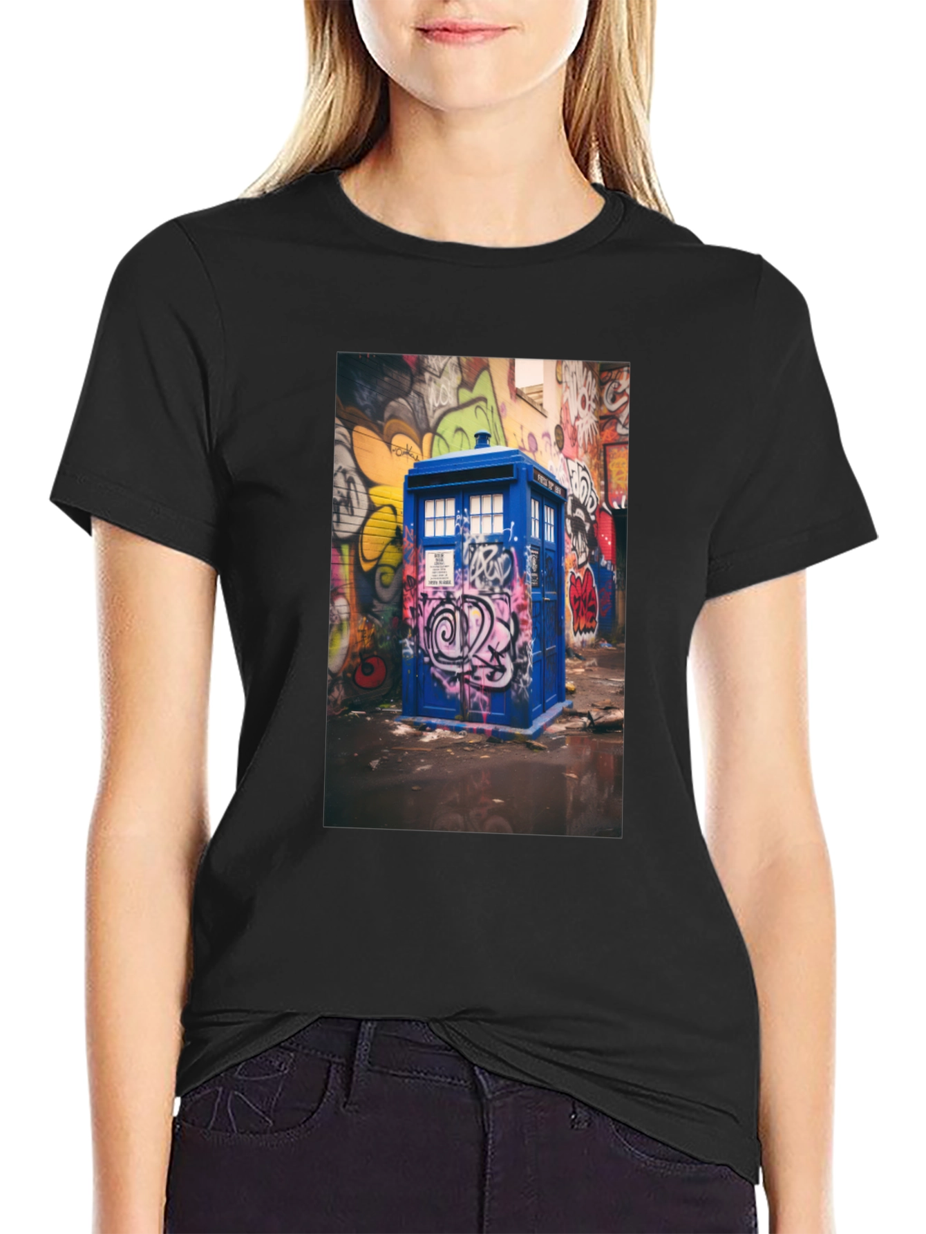 Dr. Who Graffiti T-Shirt - Black
