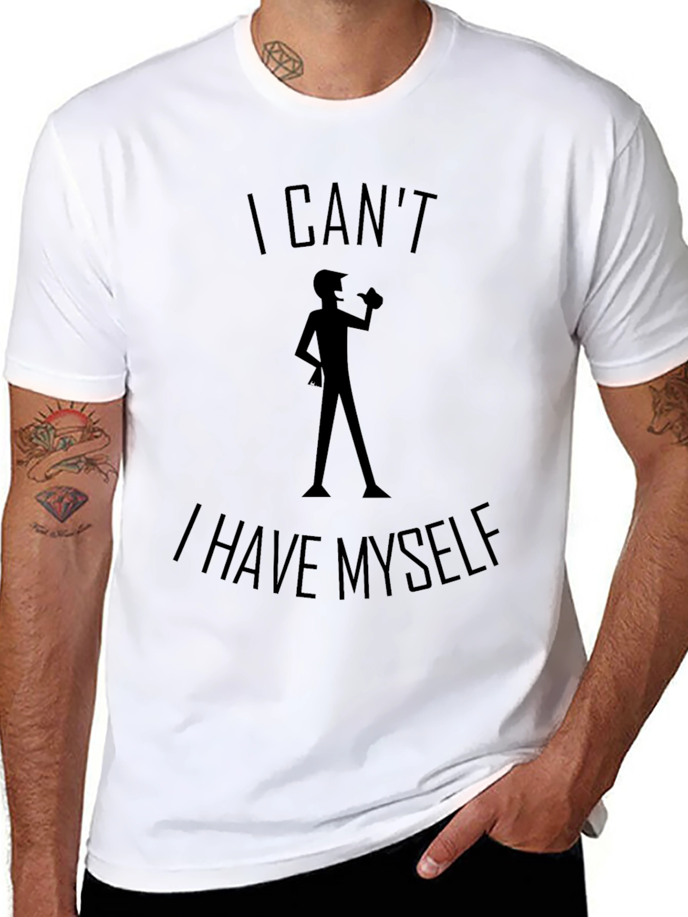 I Cant I Have Myself Black T-Shirt