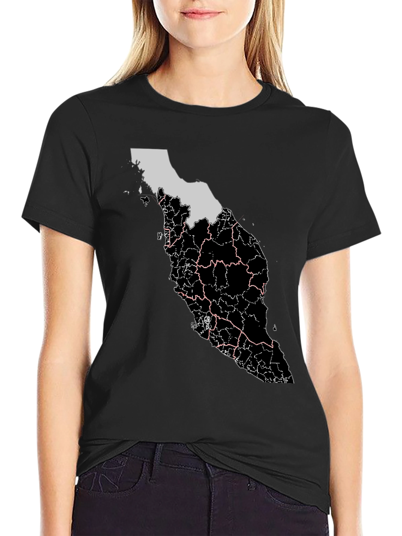 Malaysia Map T-Shirt - Black Graphic Tee