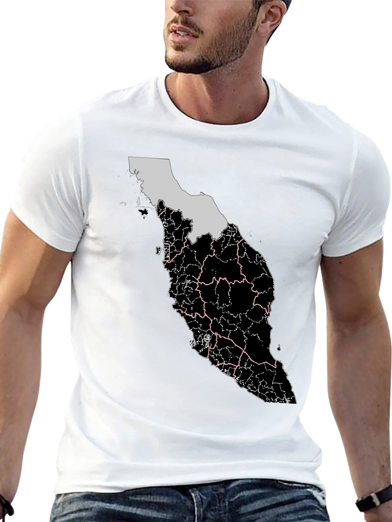 Malaysia Map T-Shirt - Black Graphic Tee