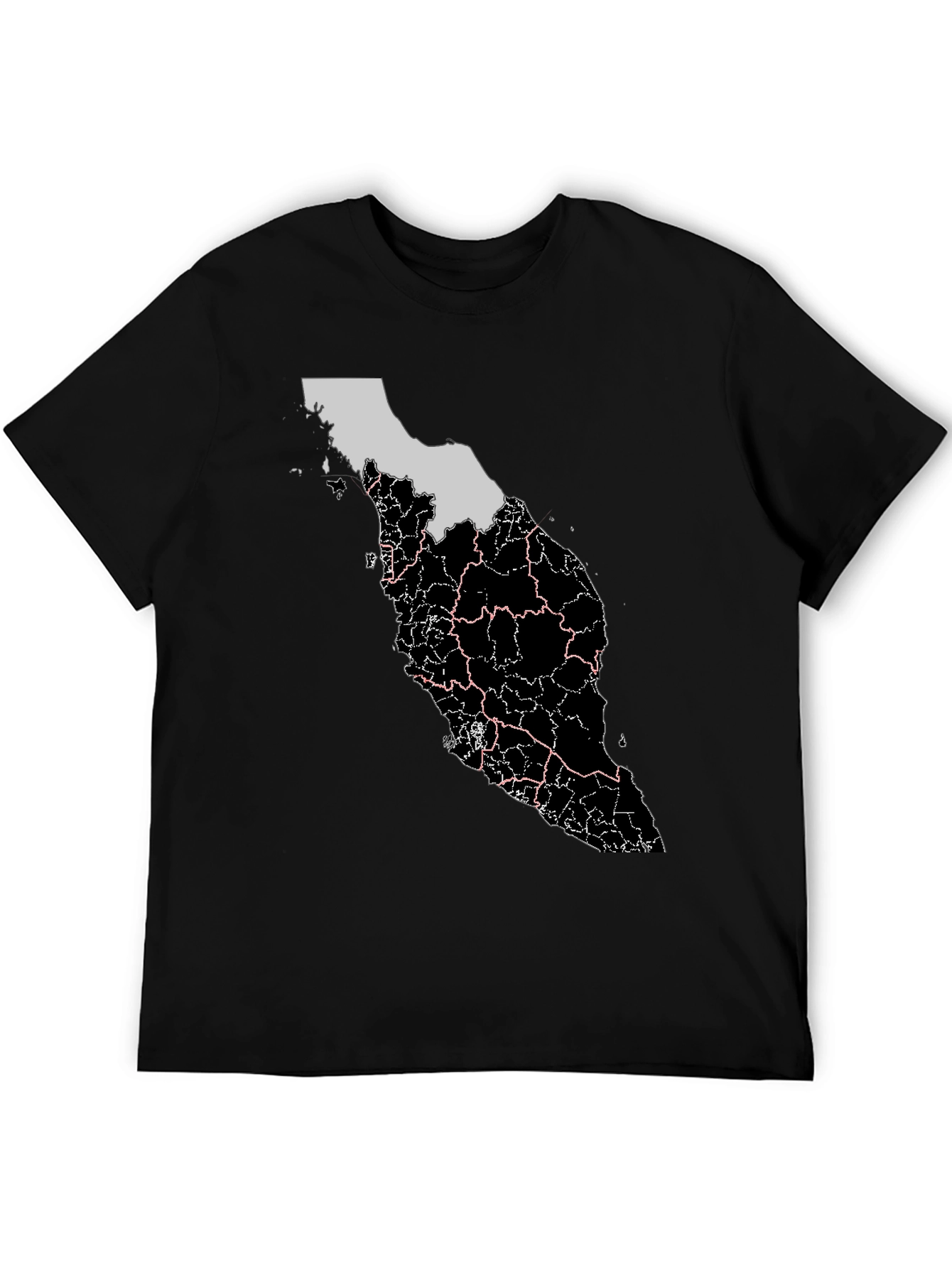 Malaysia Map T-Shirt - Black Graphic Tee