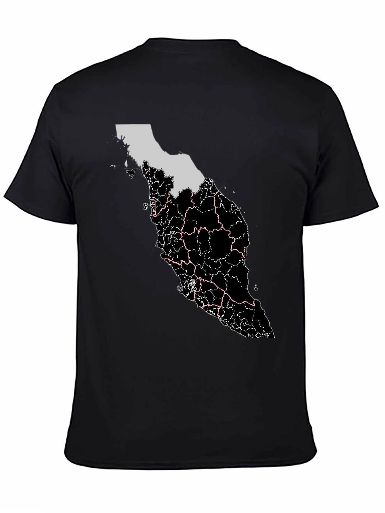 Malaysia Map T-Shirt - Black Graphic Tee