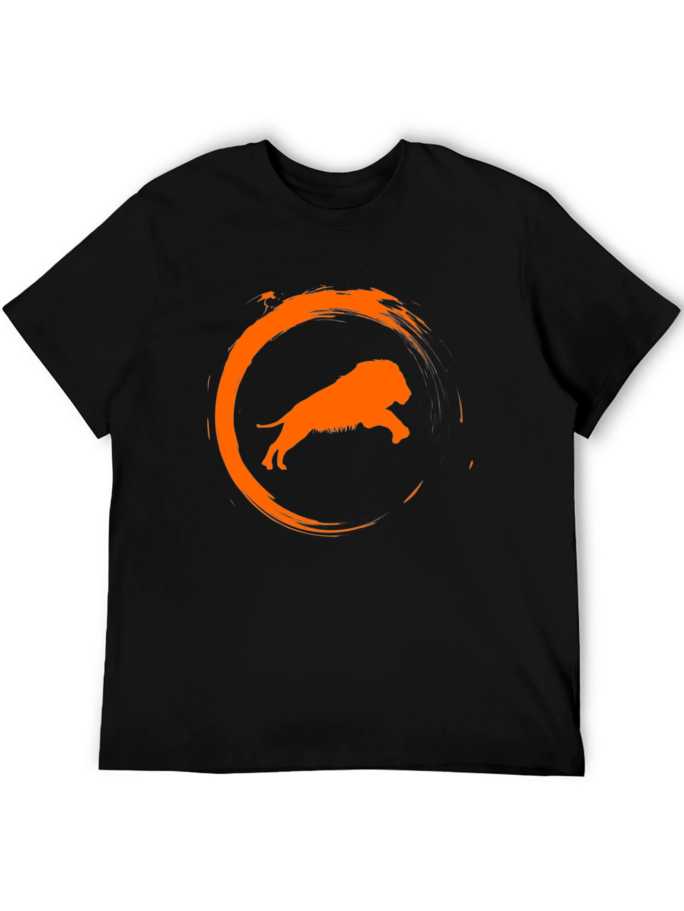 Lion Circle Graphic Black T-Shirt