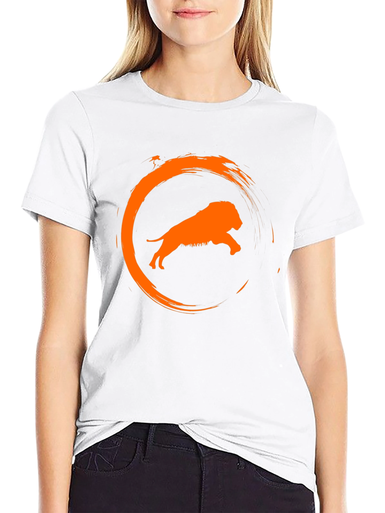 Lion Circle Graphic Black T-Shirt
