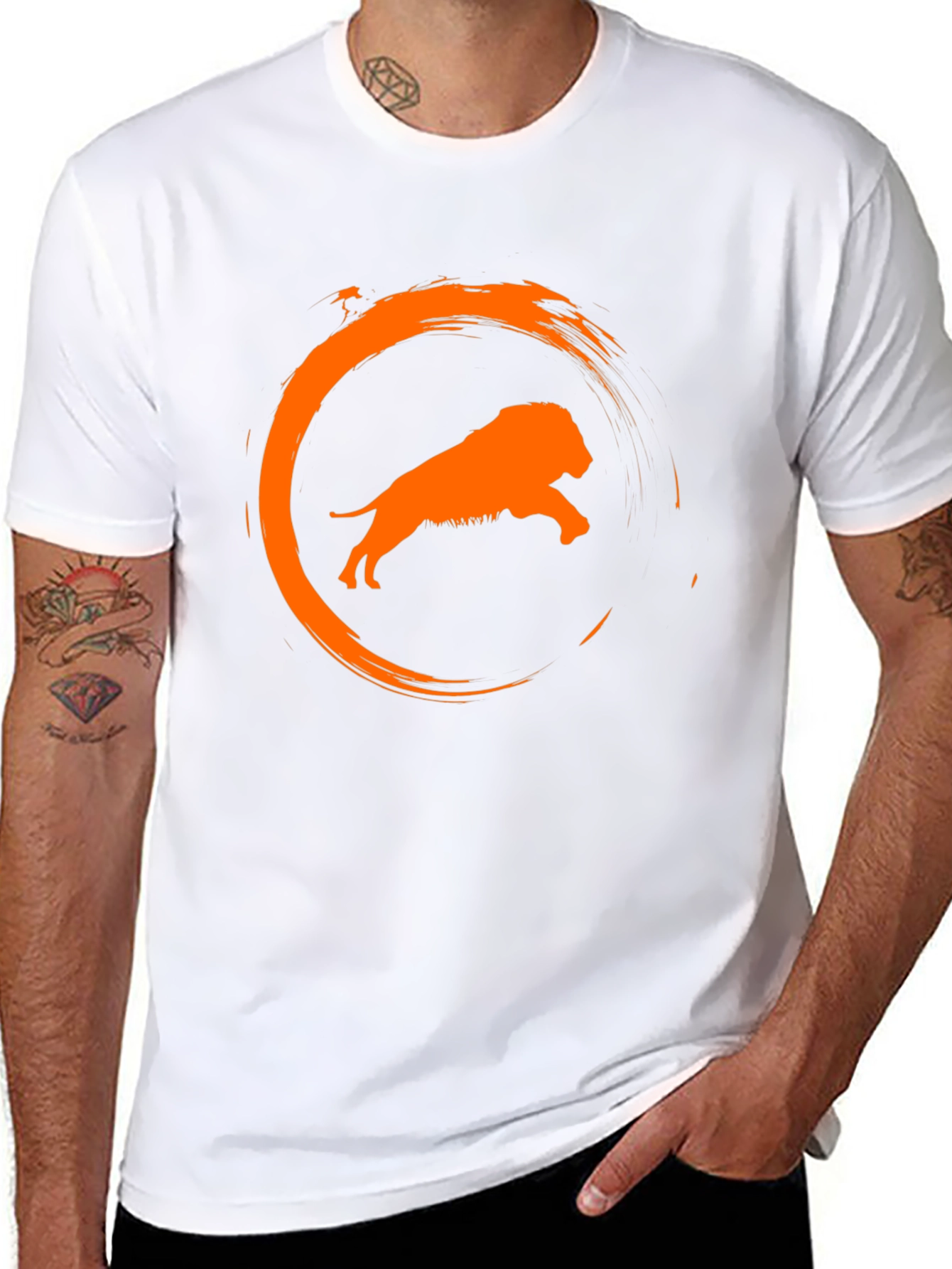 Lion Circle Graphic Black T-Shirt