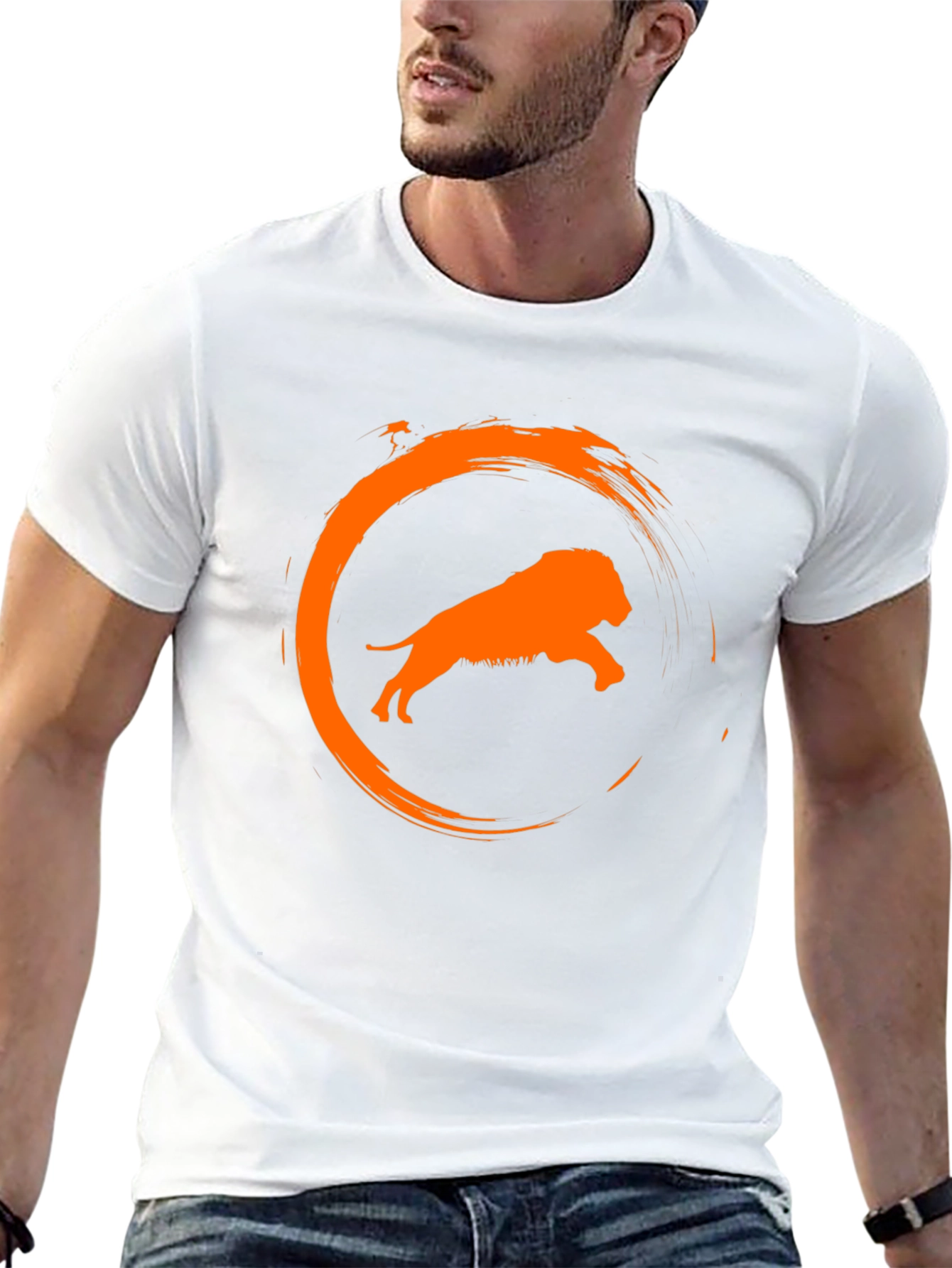 Lion Circle Graphic Black T-Shirt