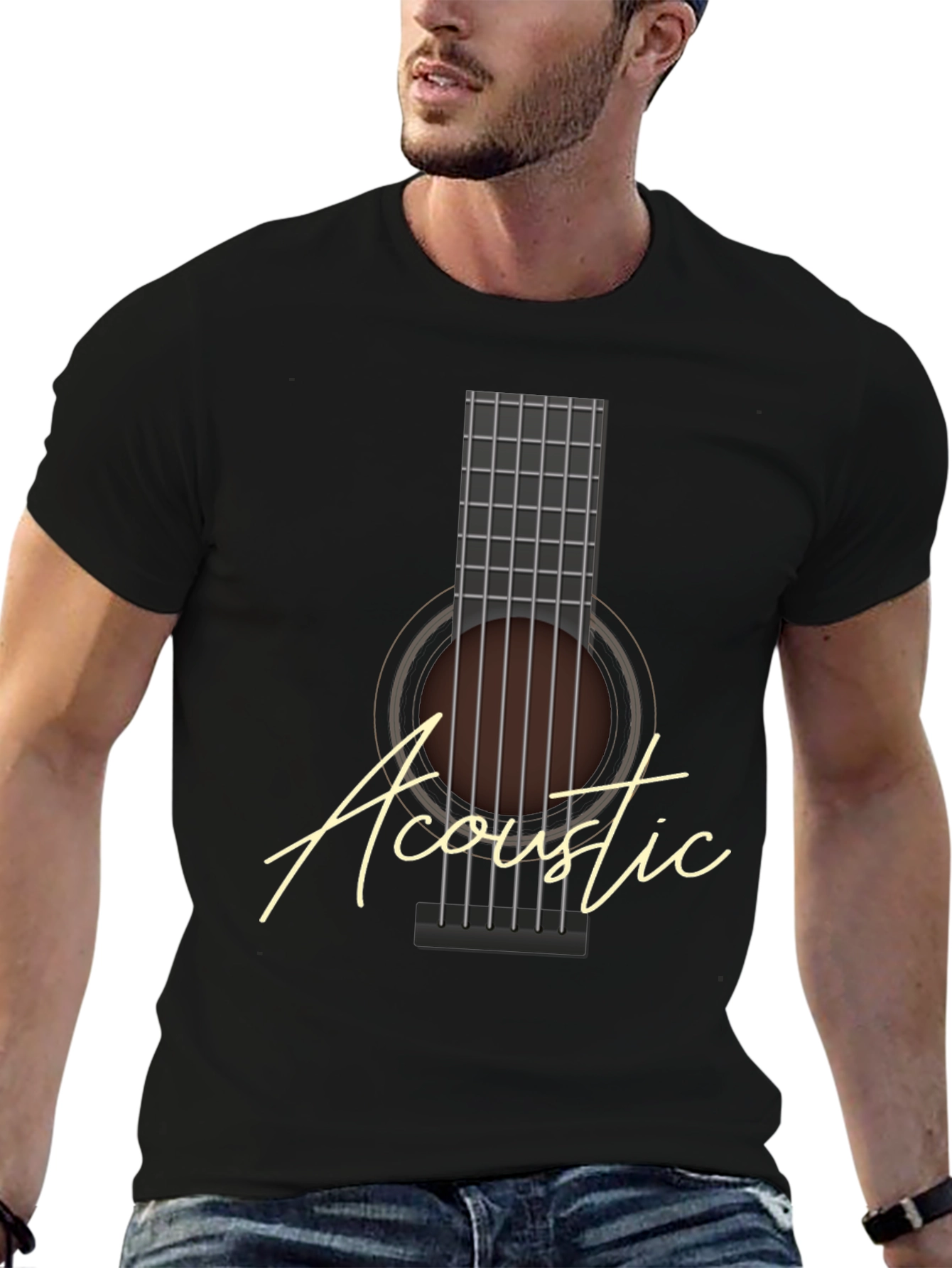Acoustic Guitar Graphic Tee - Musician T-Shirt
