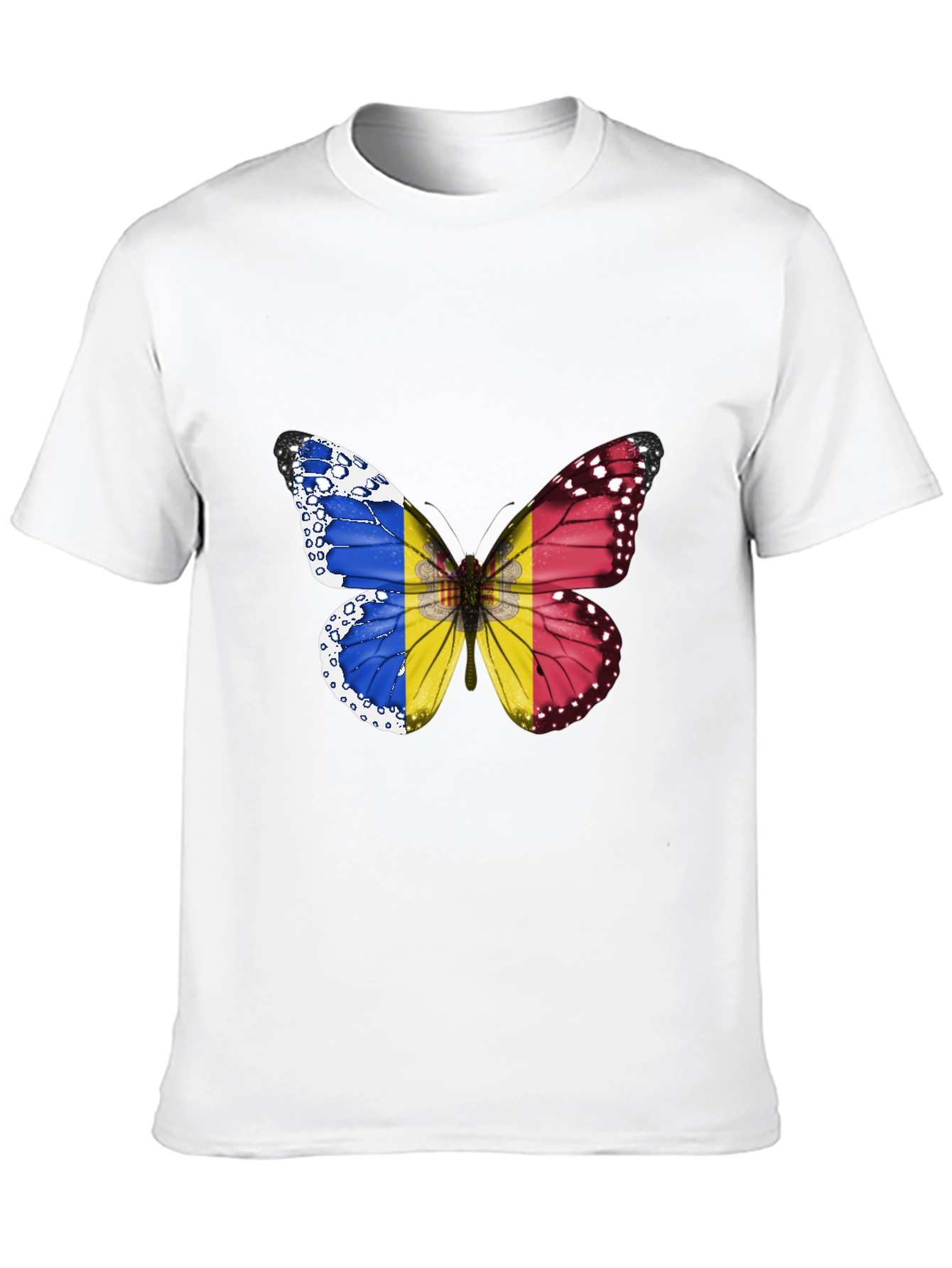 Butterfly Romania Flag Graphic T-Shirt