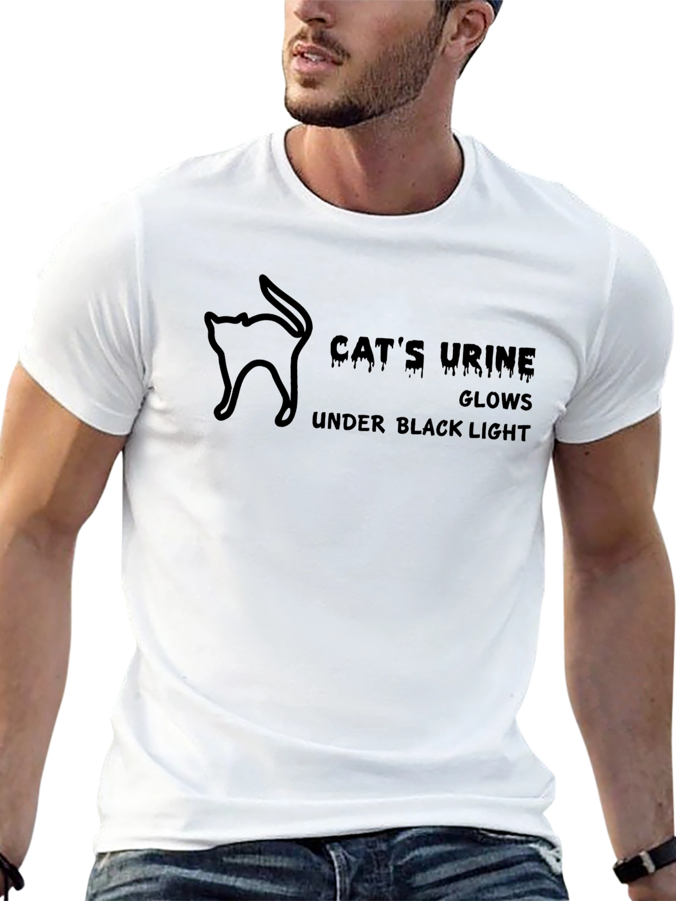 Cats Urine Black Light Humor T-Shirt