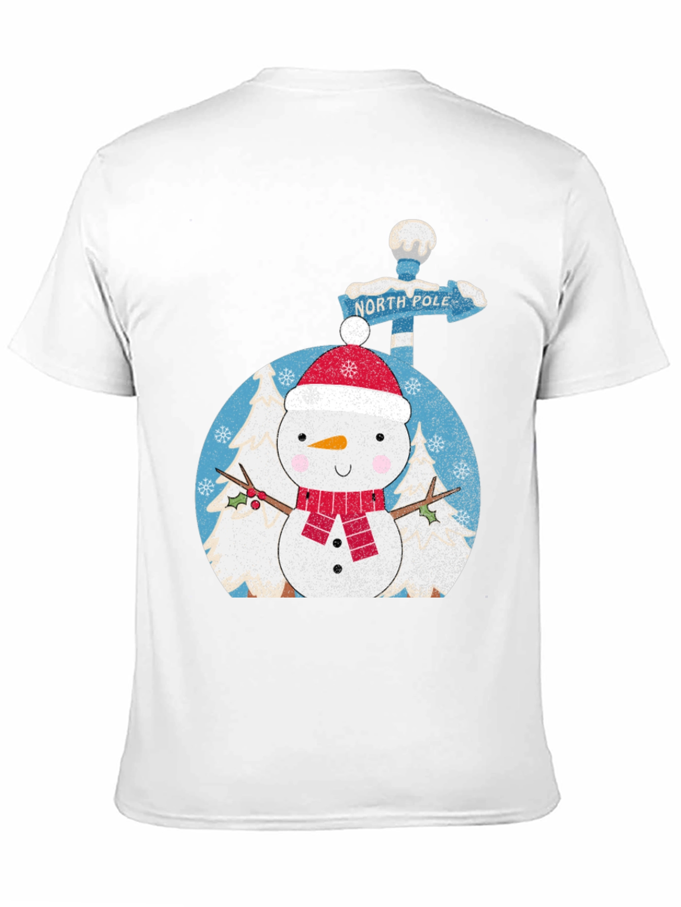 Snowman North Pole Black Tee