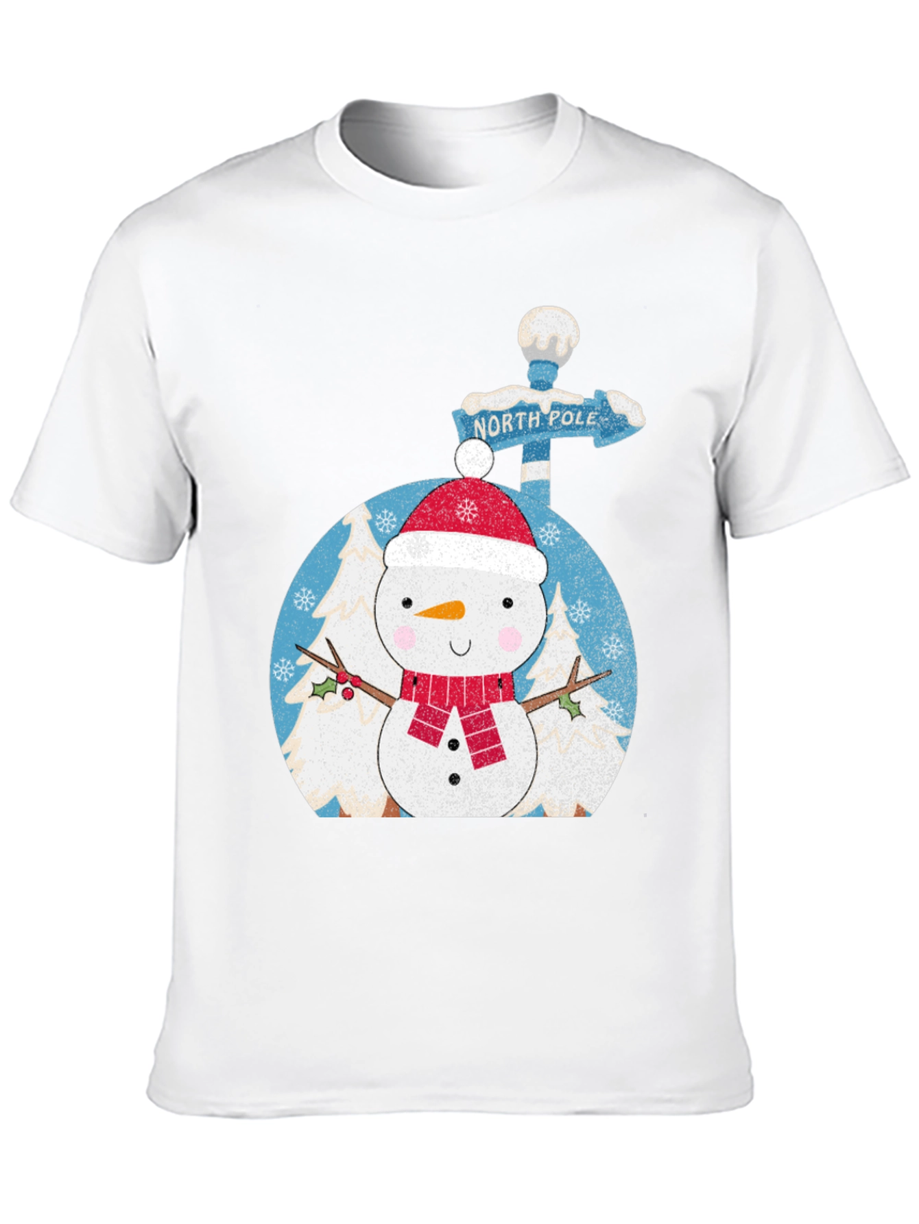 Snowman North Pole Black Tee