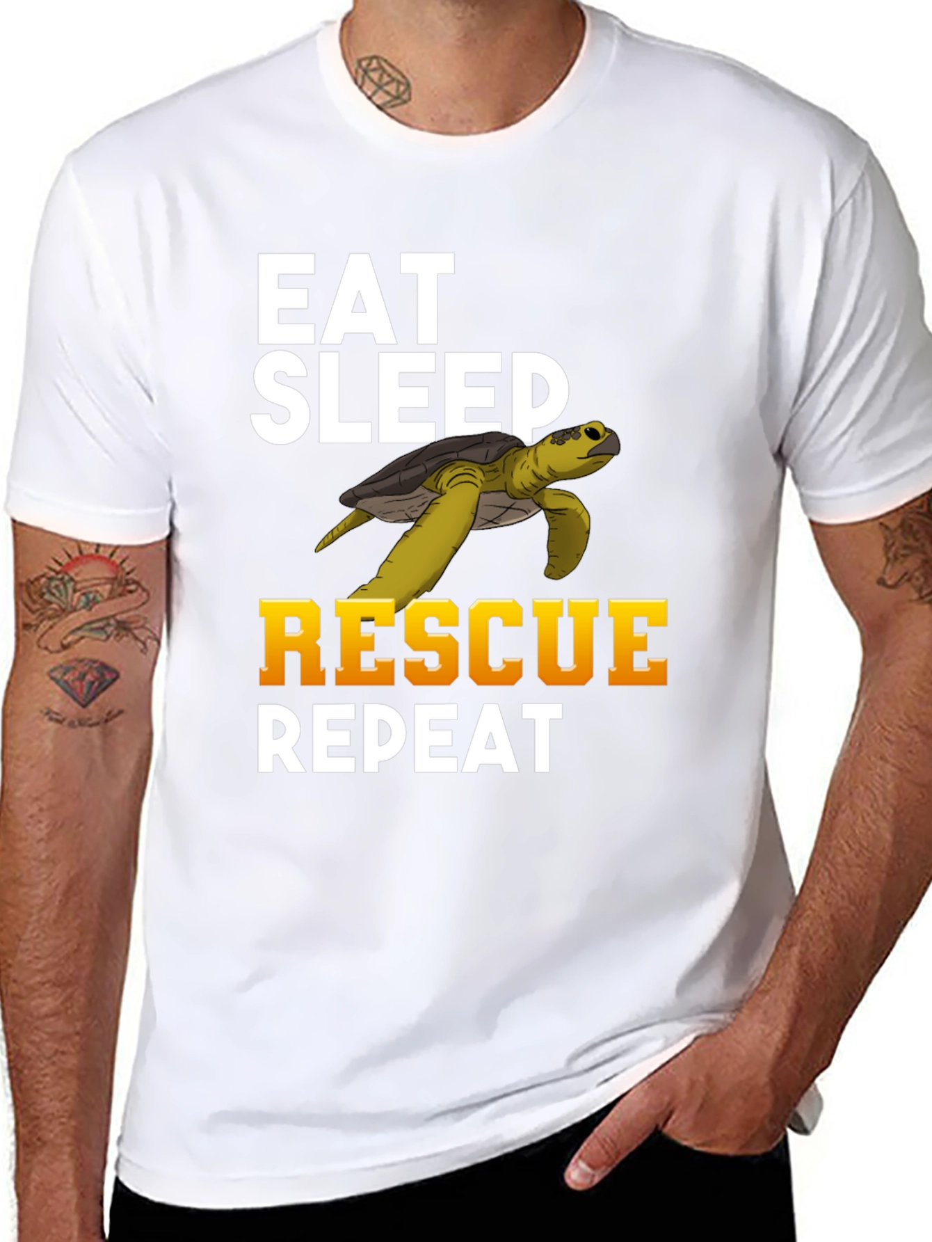 Eat Sleep Rescue Repeat Turtle T-Shirt